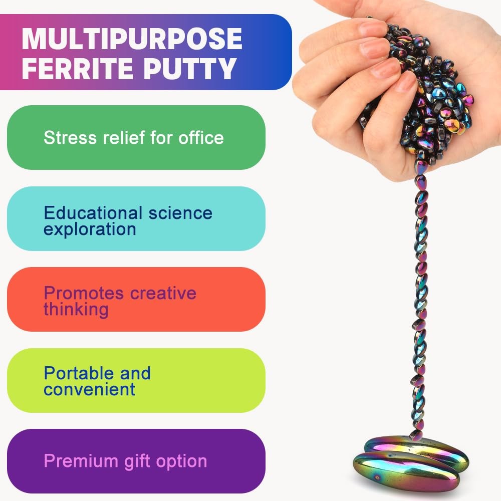 Slime Putty Set, Cool Fidget Magnet Ferrite Putty, Medium, Multicolored