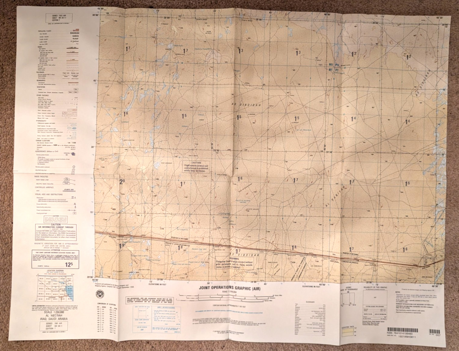 Joint Operations Graphic Air Map Series 1501 AIR Sheet NH 38-11 99 Free Shipping