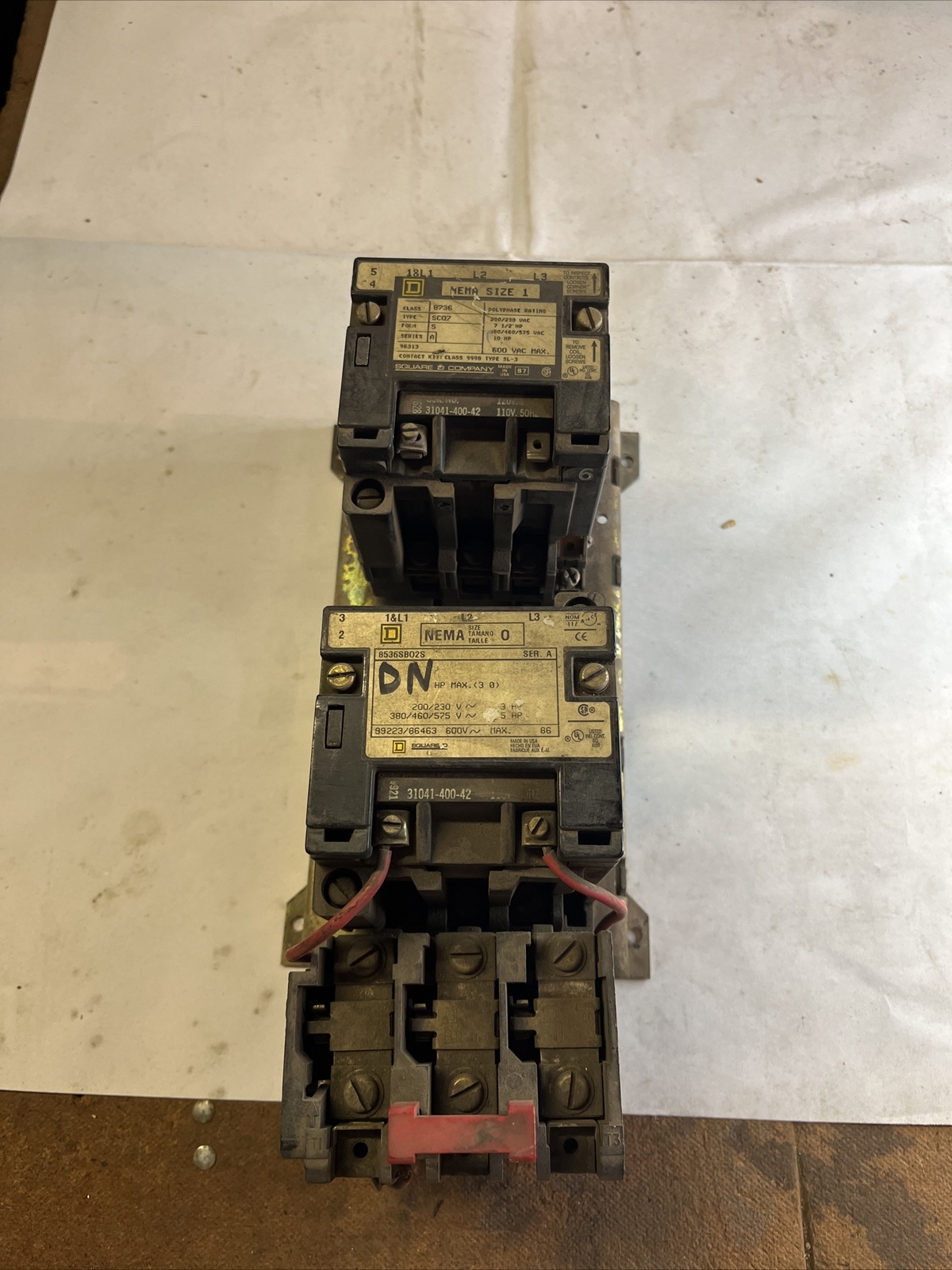 Square D 8736SC07S Series A, Nema Size 1, 120V Coil Starter 200/230 Vac, 3 Pole