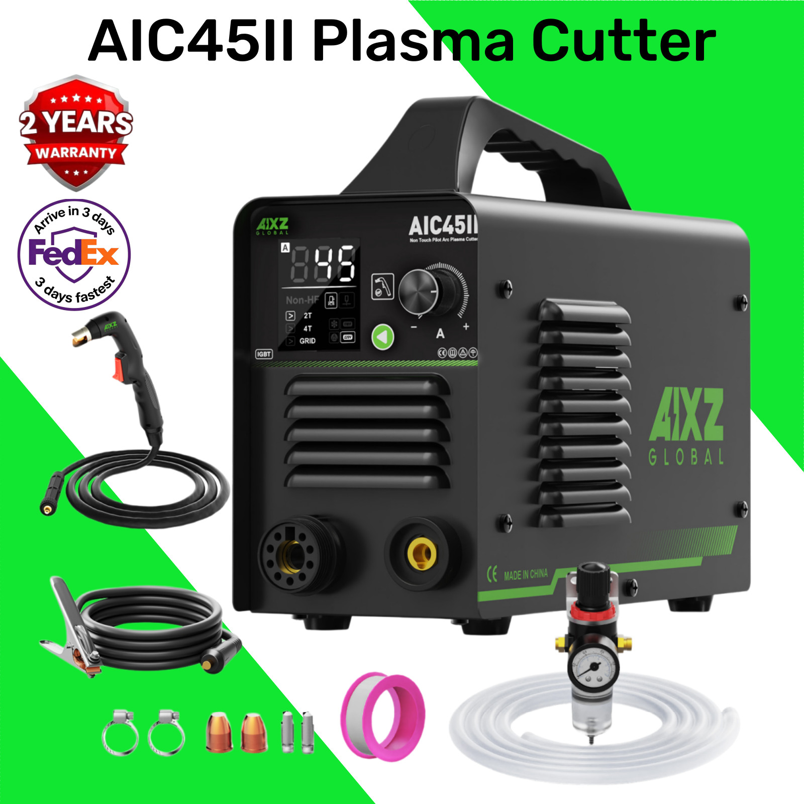 AIXZ 45Amp Non-HF Non-Touch Pilot Arc Plasma Cutter IGBT Dual Voltage 110V/220V