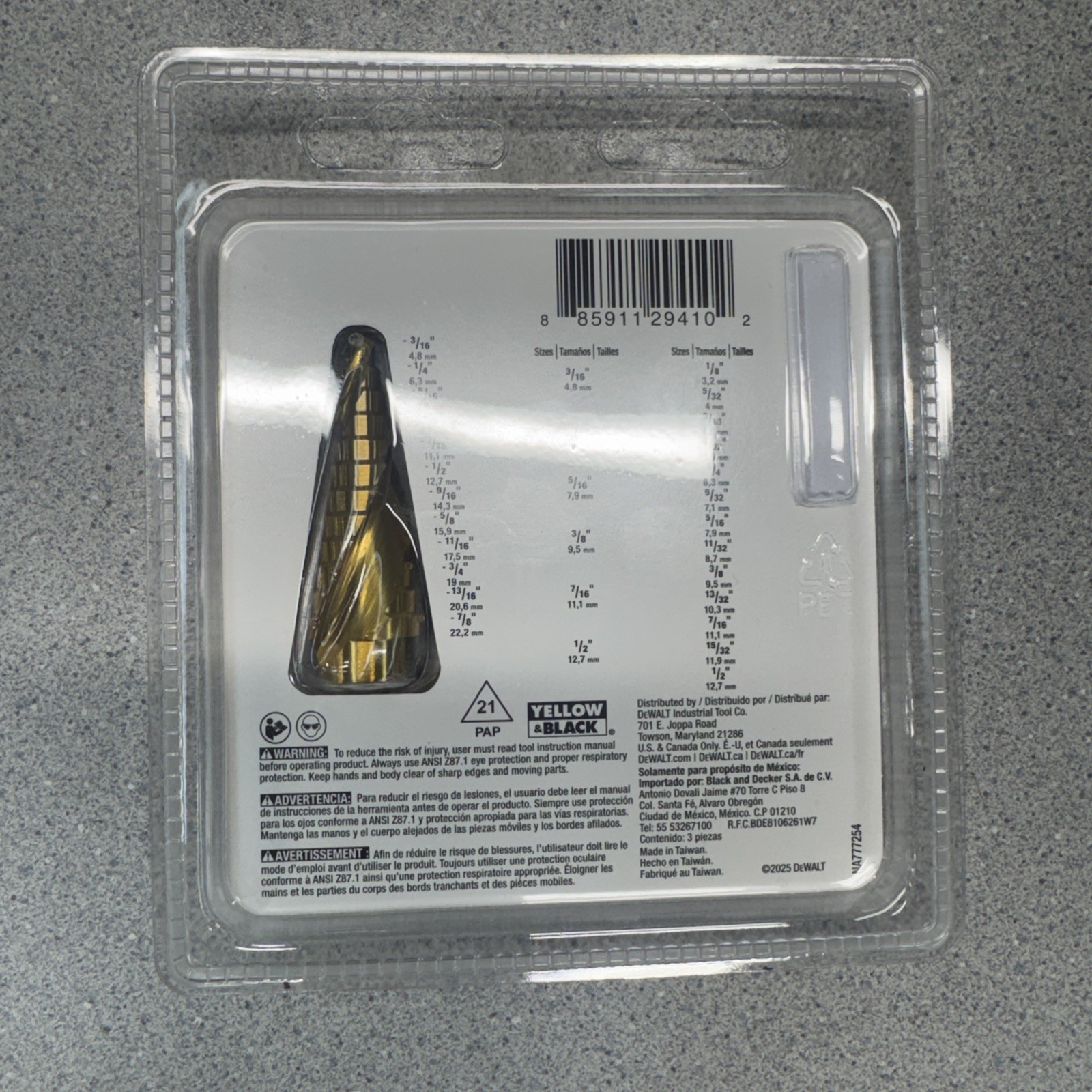 Dewalt Impact Ready Step Drill Bit Set (DWA1790IR) - Titanium - Hex Shank (NEW)