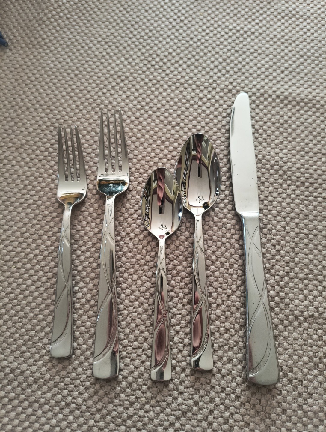 Lenox Vibe 5 Piece Serving Set Flatware 18/10 Stainless Knife Forks Spoons