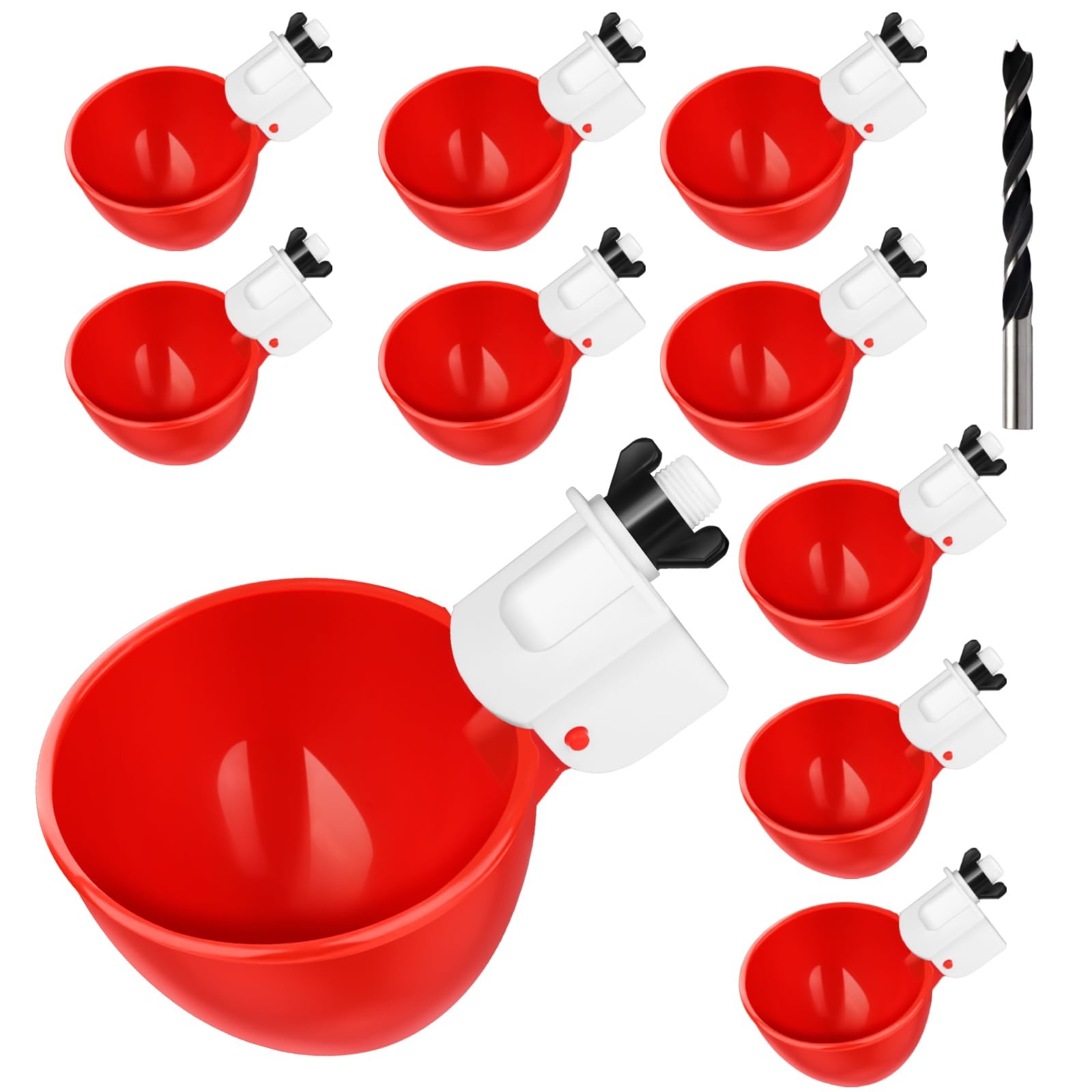 Automatic Chicken Waterer Cups,10 Pack Large Chicken Water Feeder, Universal ...