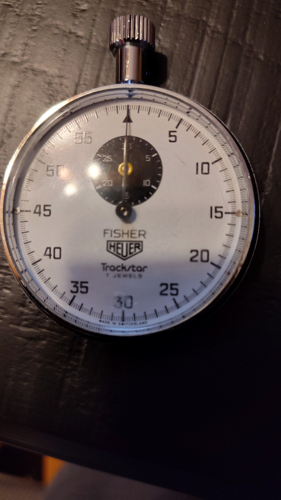 Vintage Fisher Trackstar 7-Jewel  Stopwatch by Heuer — Swiss — 14-647-50