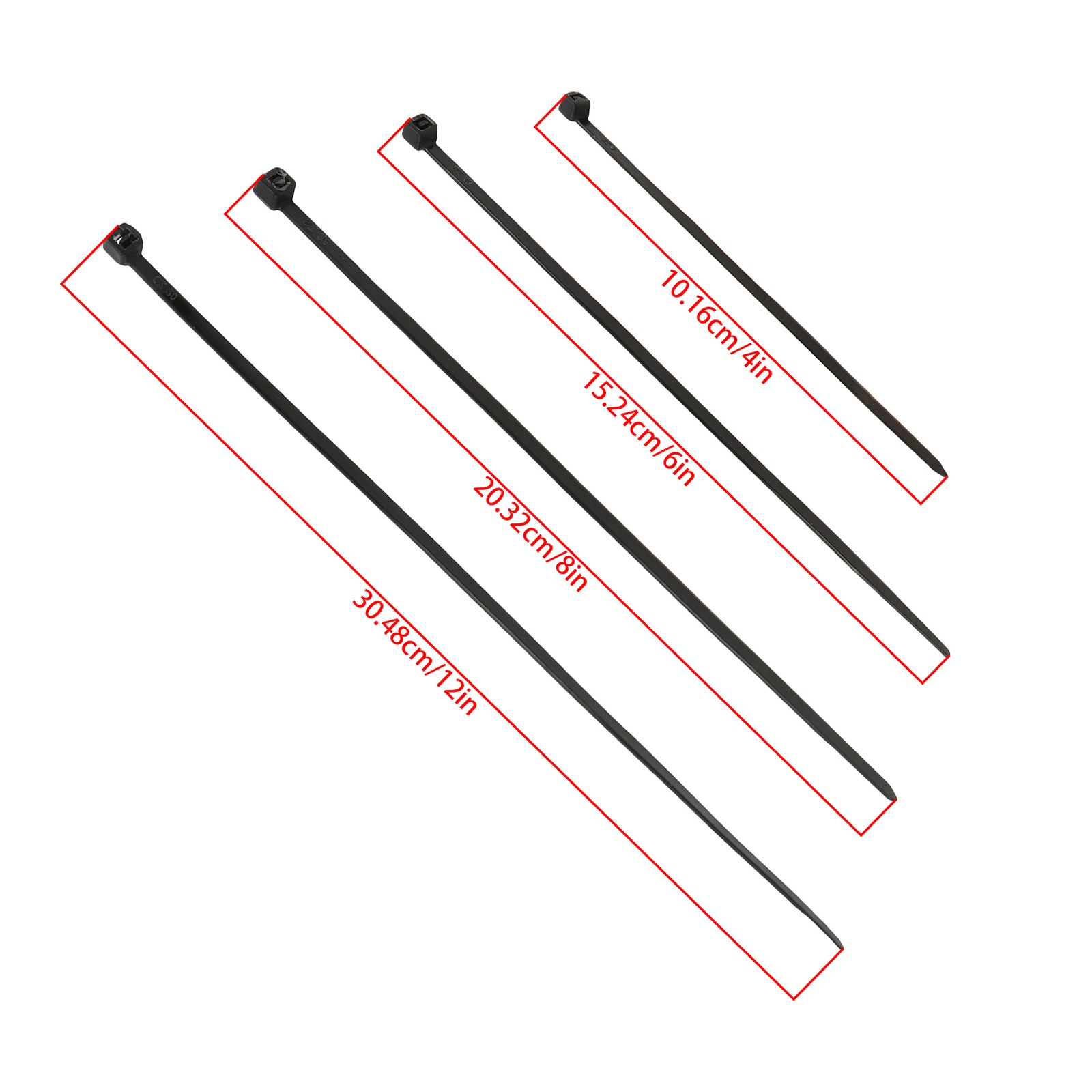 2000 PCS Self-locking Nylon Zip Ties Assorted Sizes 4+6+8+12 Inch Cable ties