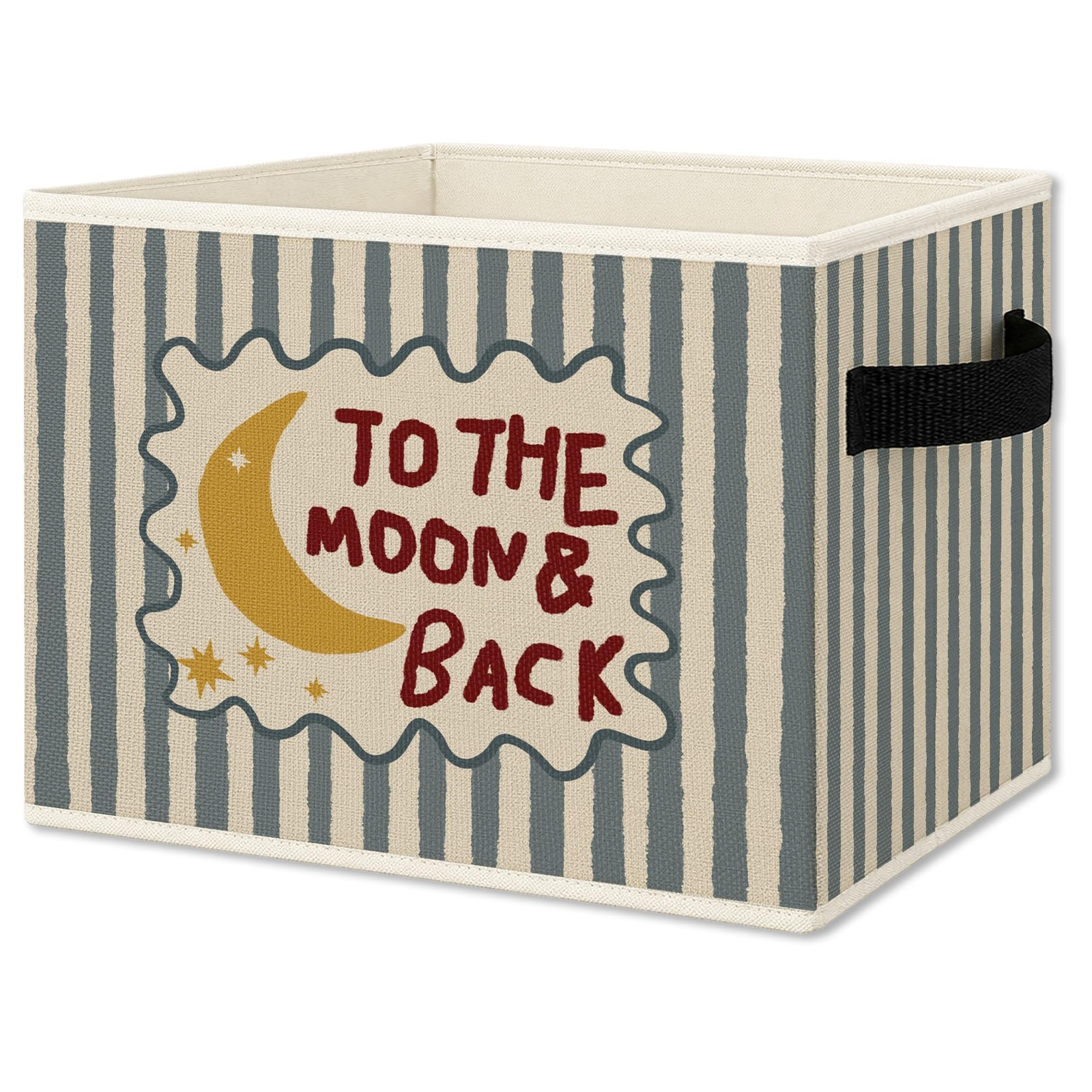 Kids Nursery Foldable Storage Bins Box with Handles, to the Moon and Back Pla...