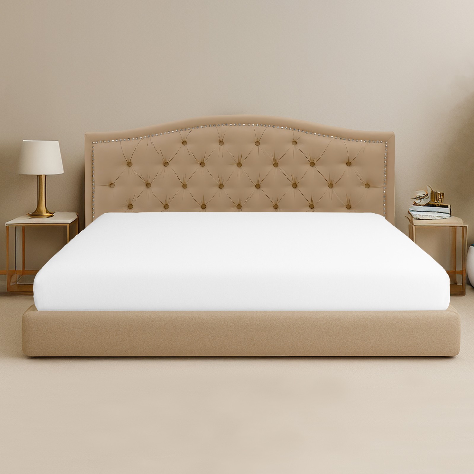 Luxury Alaskan King 108x108 600 TC 1Pc Fitted Sheet for Deep Pocket Extra large