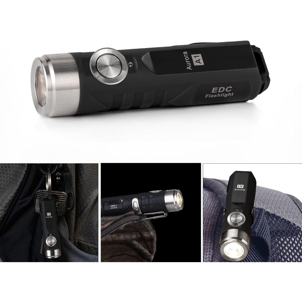 4 Rechargeable EDC Flashlight 650 Lumens Ultra-Bright Mini Flashlight (Black)