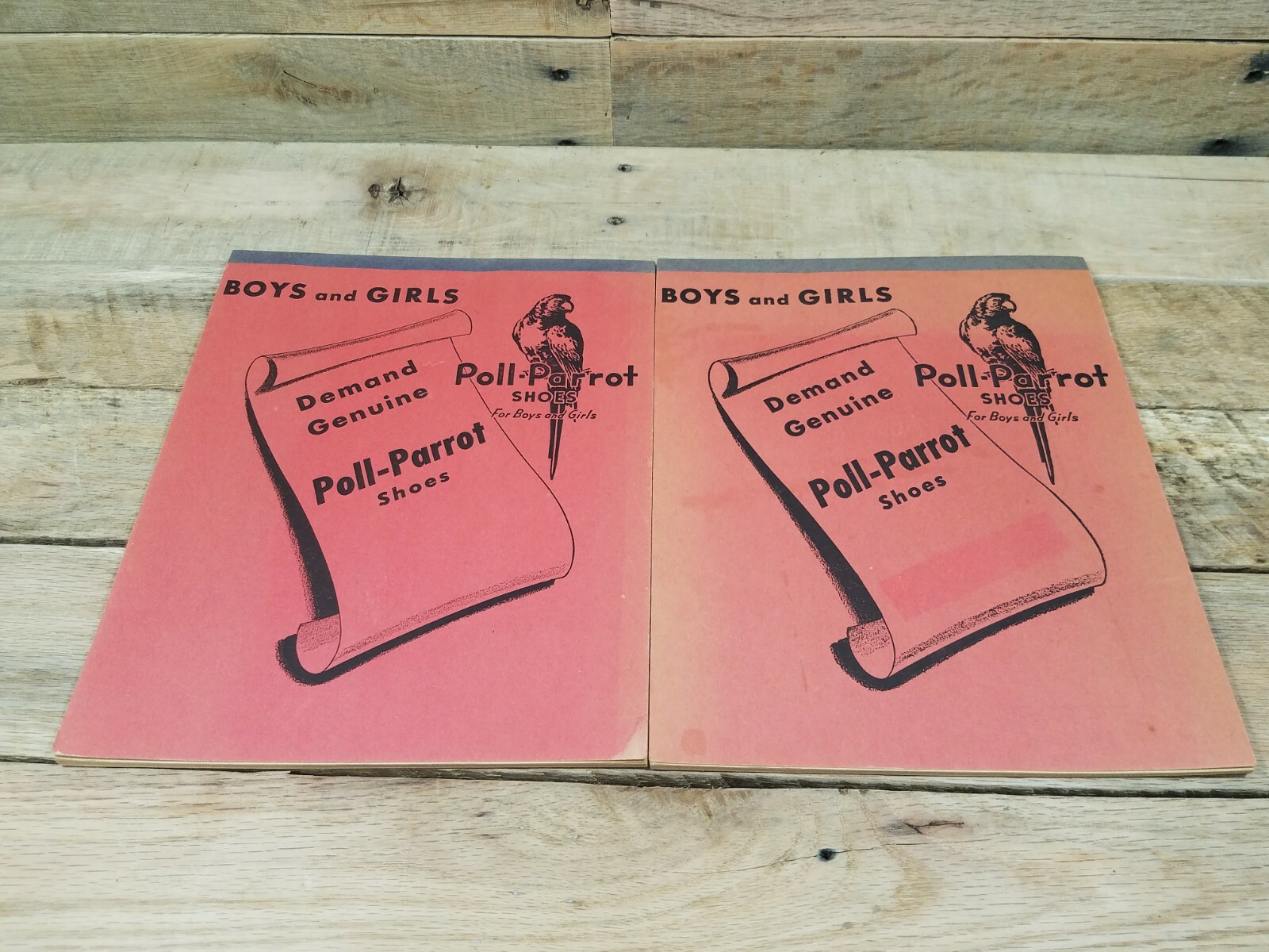 Boys & Girls Poll Parrot Shoes Set of Advertisement Notebooks W Writing Paper