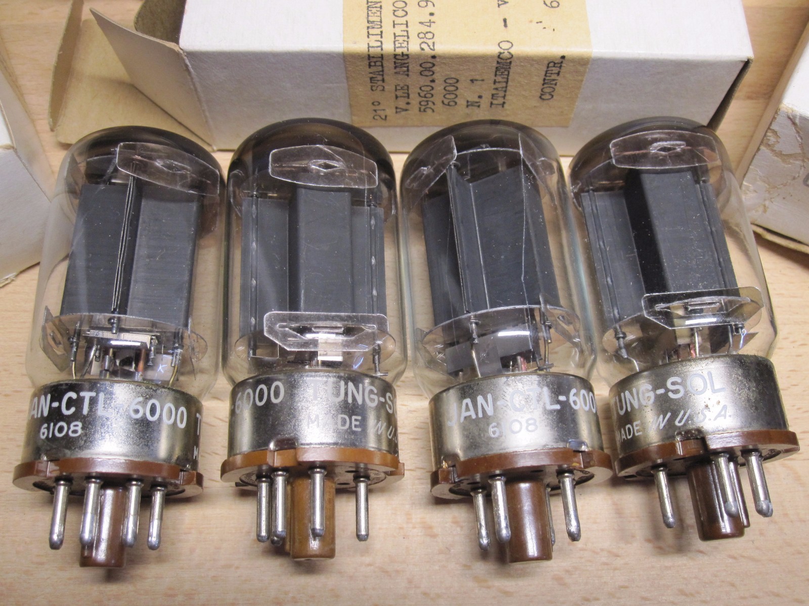 6000 TUBE TUNG-SOL METAL BASE JAN MILITARY SPECIFICATIONS MIL SPECS POWER VALVES