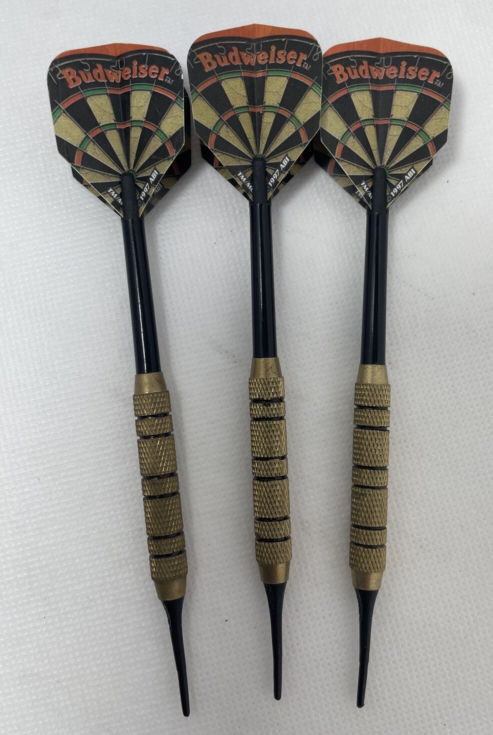 3 Pieces Arachnid Brass Darts Soft Tip With Budweiser Flights