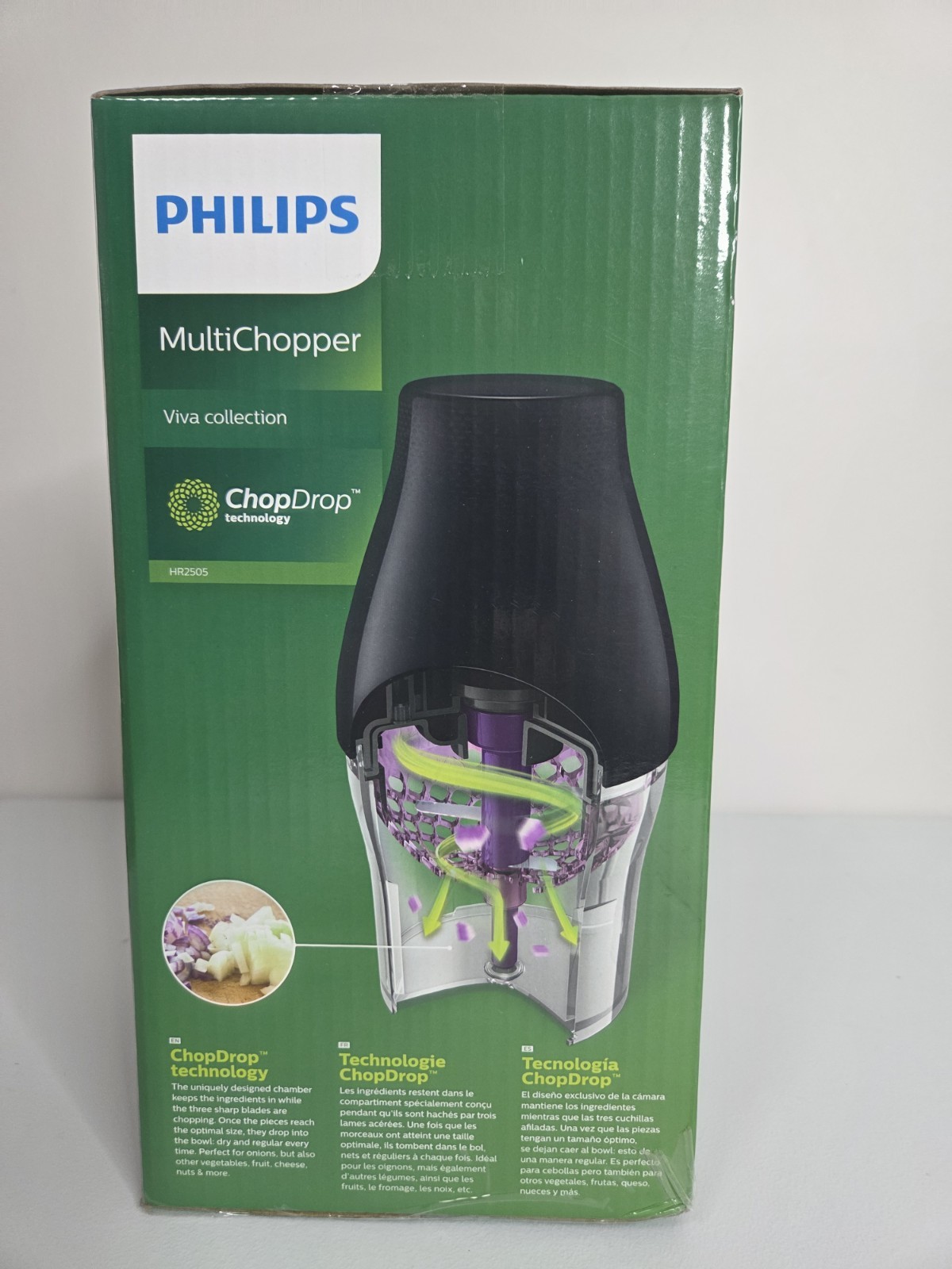 Philips MultiChopper Food Processor w/ ChopDrop Technology, Black - HR2505/26ST