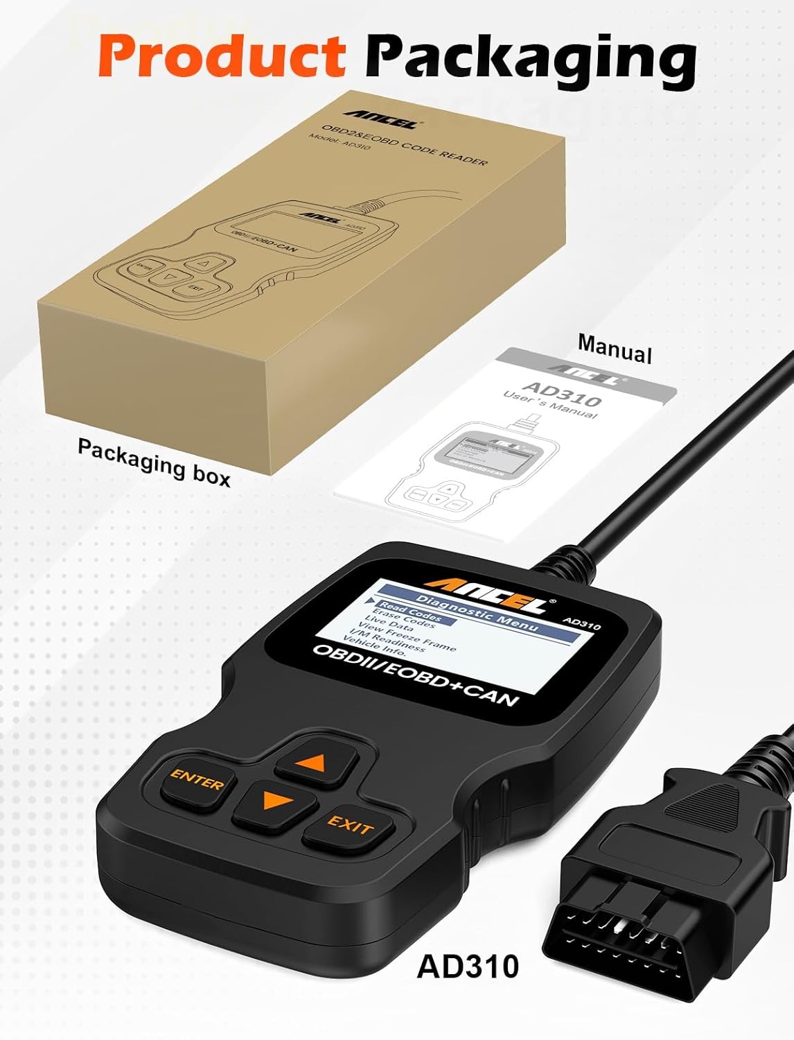 ANCEL AD310 OBD2 Scanner Car Engine Fault Diagnostic Tool Automotive Code Reader