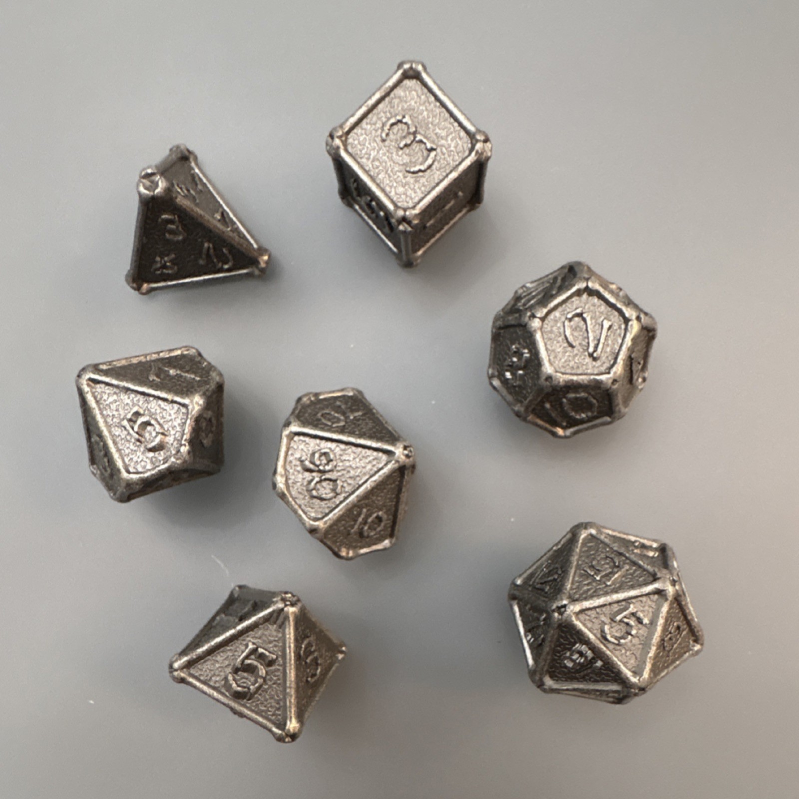 Heavy Metal Polyhedral Dice Set 7 Piece RPG DND Pathfinder Tabletop Gaming D&D