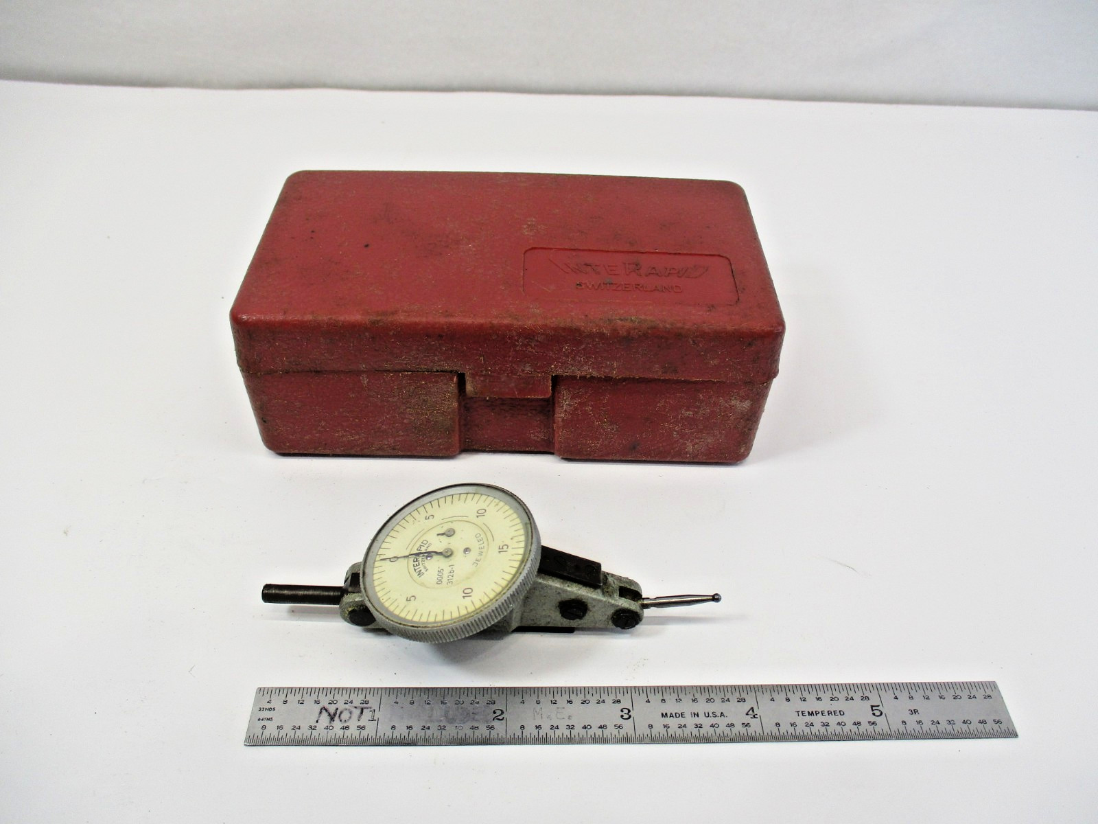 INTERAPID Dial Indicator # 312B - 1 x .0005" w/ .078" Probe & Case 312 in EC