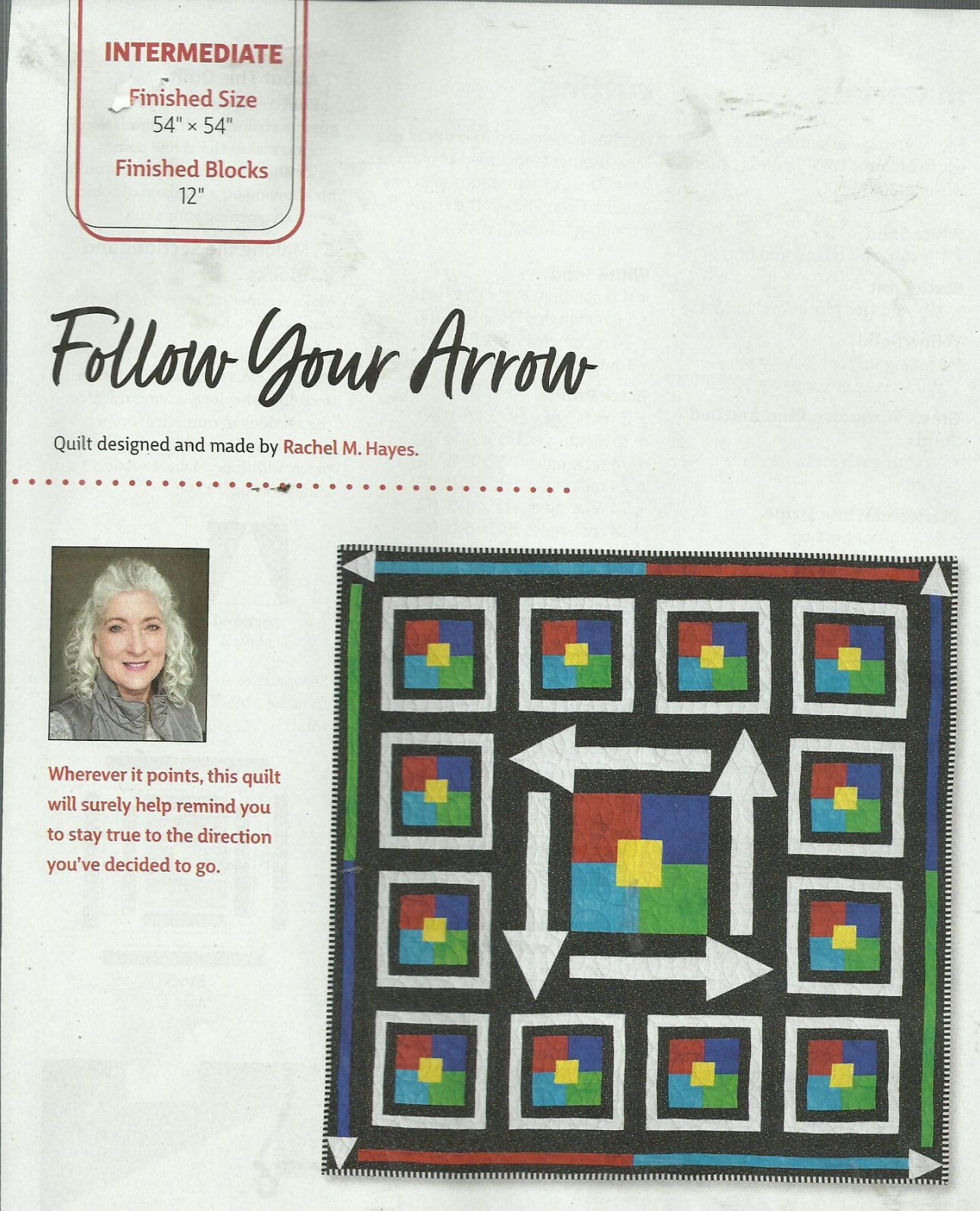 C0142 FOLLOW YOUR ARROW QUILT PATTERN/INSTRUCTIONS