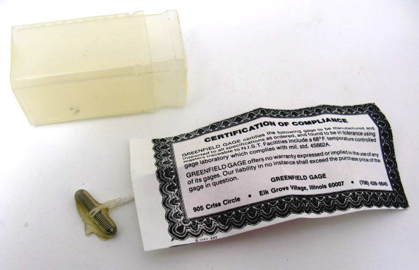 Greenfield 6-40 No Go Class 2B Thread High Speed Steel Plug Gauge
