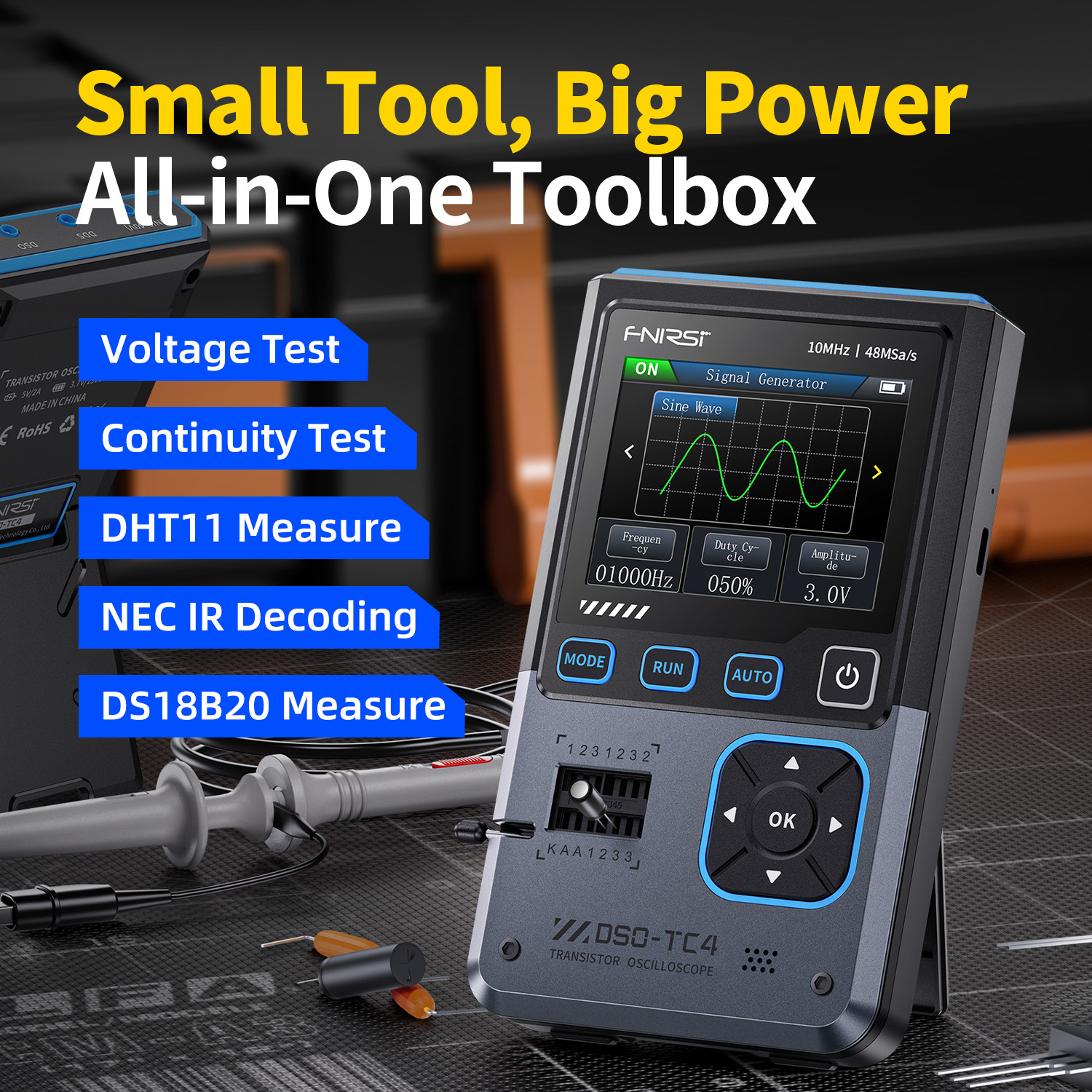 DSO-TC4 3-in-1 Handheld Digital Oscilloscope Transistor Tester Signal Generator