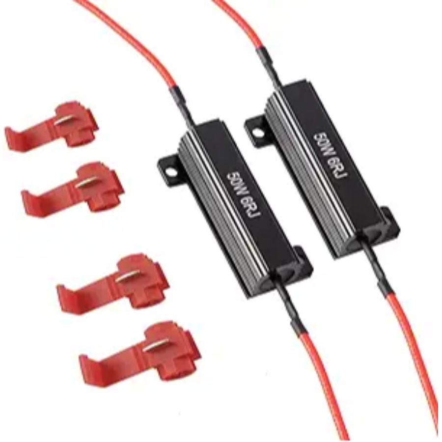 50W 6ohm Load Resistors for Fix LED Bulb Fast Hyper Flash Turn Si Color: Black