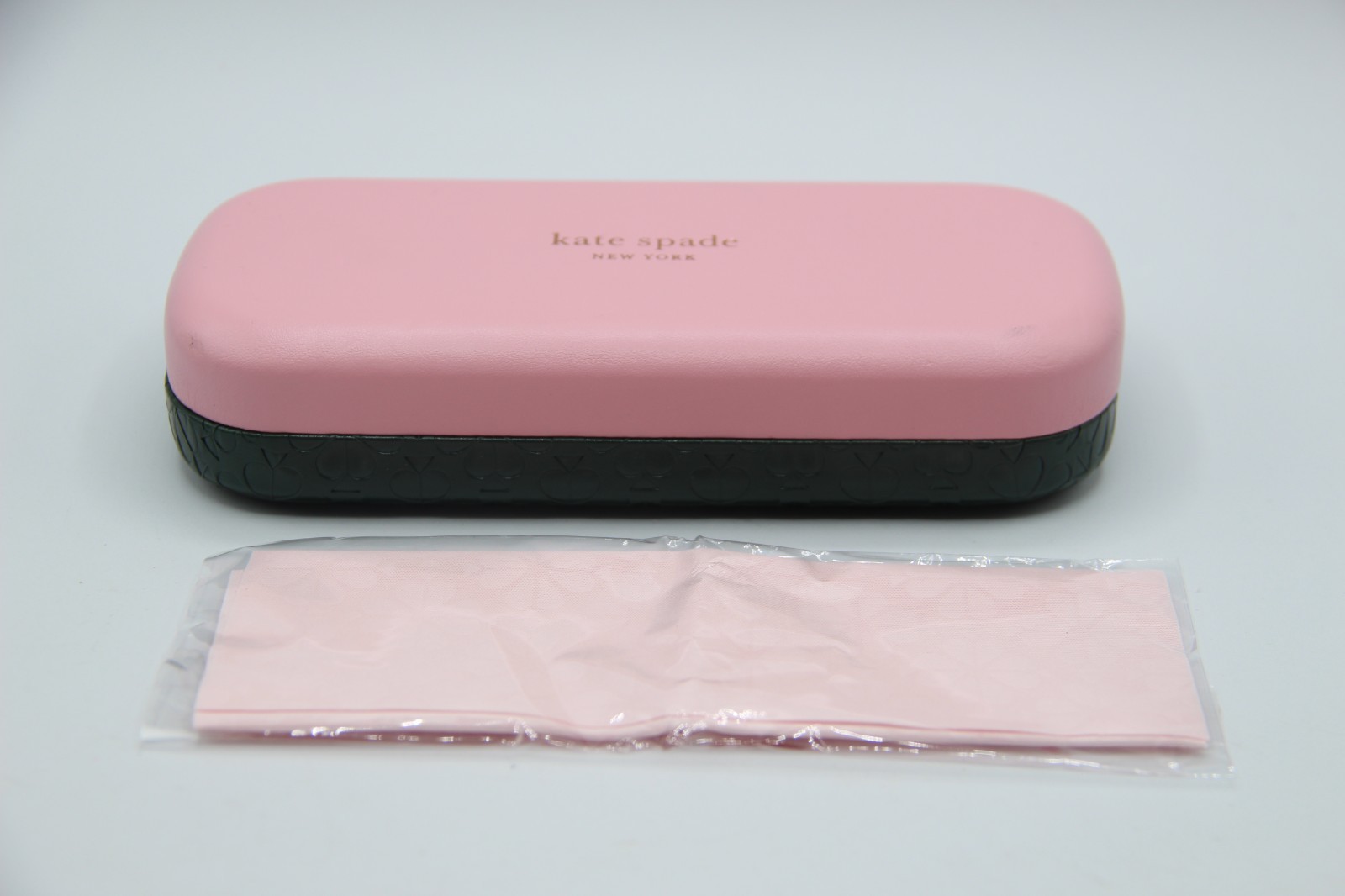 NEW KATE SPADE PINK GREEN SMALL AUTHENTIC EYEGLASSES CASE W/CLOTH