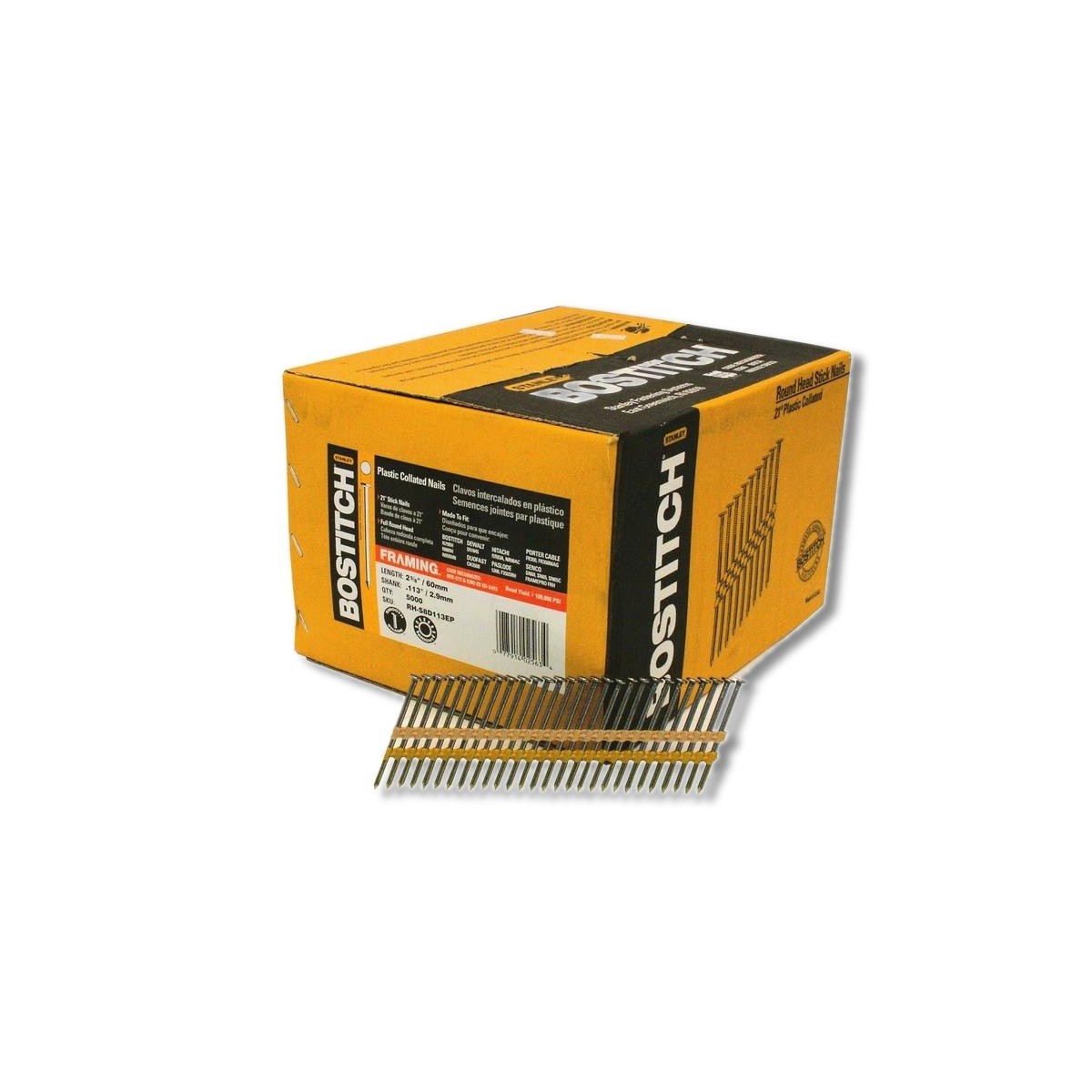 Bostitch 2-3/8 in Angled Strip Coated Framing Nails 21 deg 5000 pk RH-S8D113EP