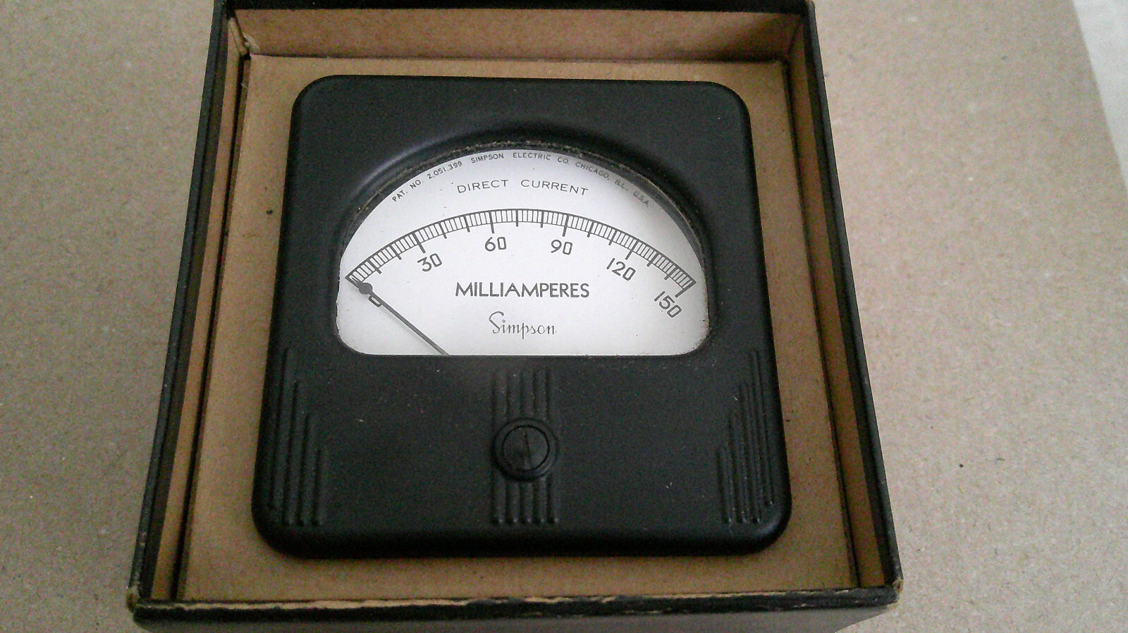 NEW OPEN BOX SIMPSON MODEL 27 METER, 0-150 DC MILLIAMPS.