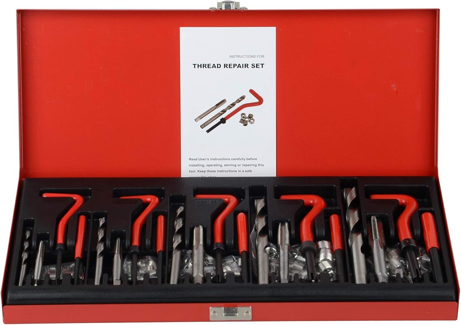Comprehensive 131-Piece HSS Thread Repair Kit for M5-M12 Thread Restoration