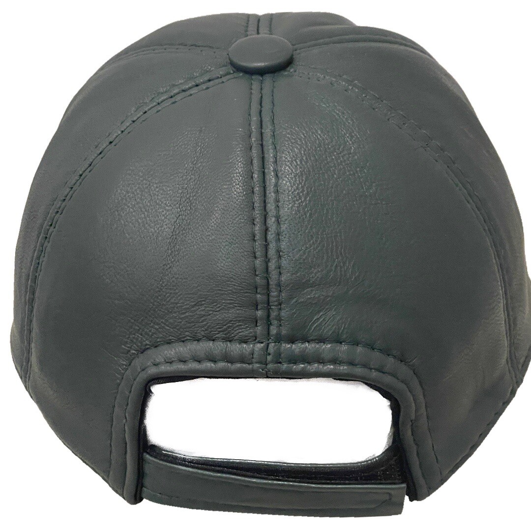 100% Genuine Real Lambskin Leather Baseball Cap Hat
