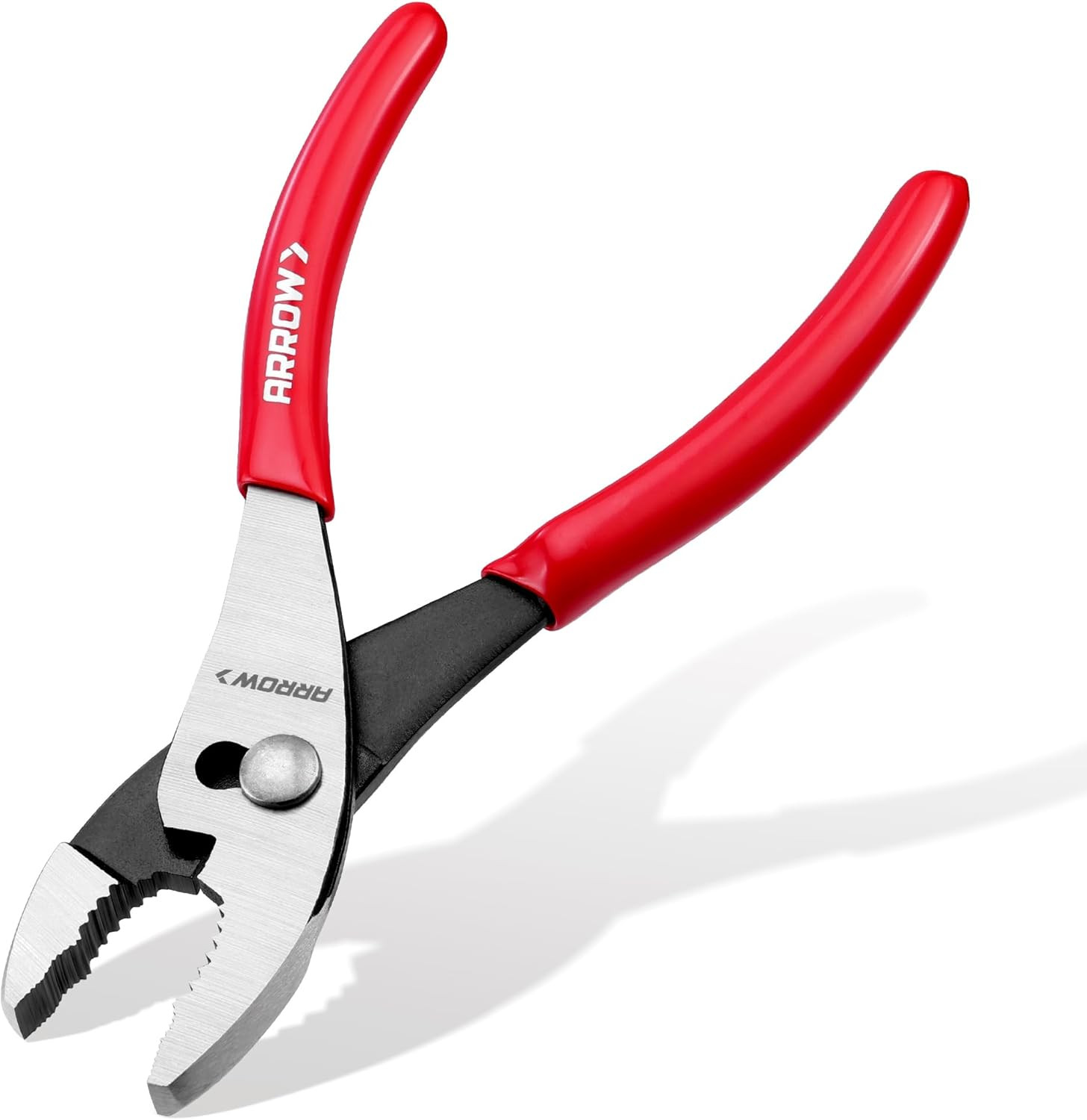 ARROW 8" Slip Joint Pliers, Pliers Tool with Thick Dip-Grip Handle, Strong Grip