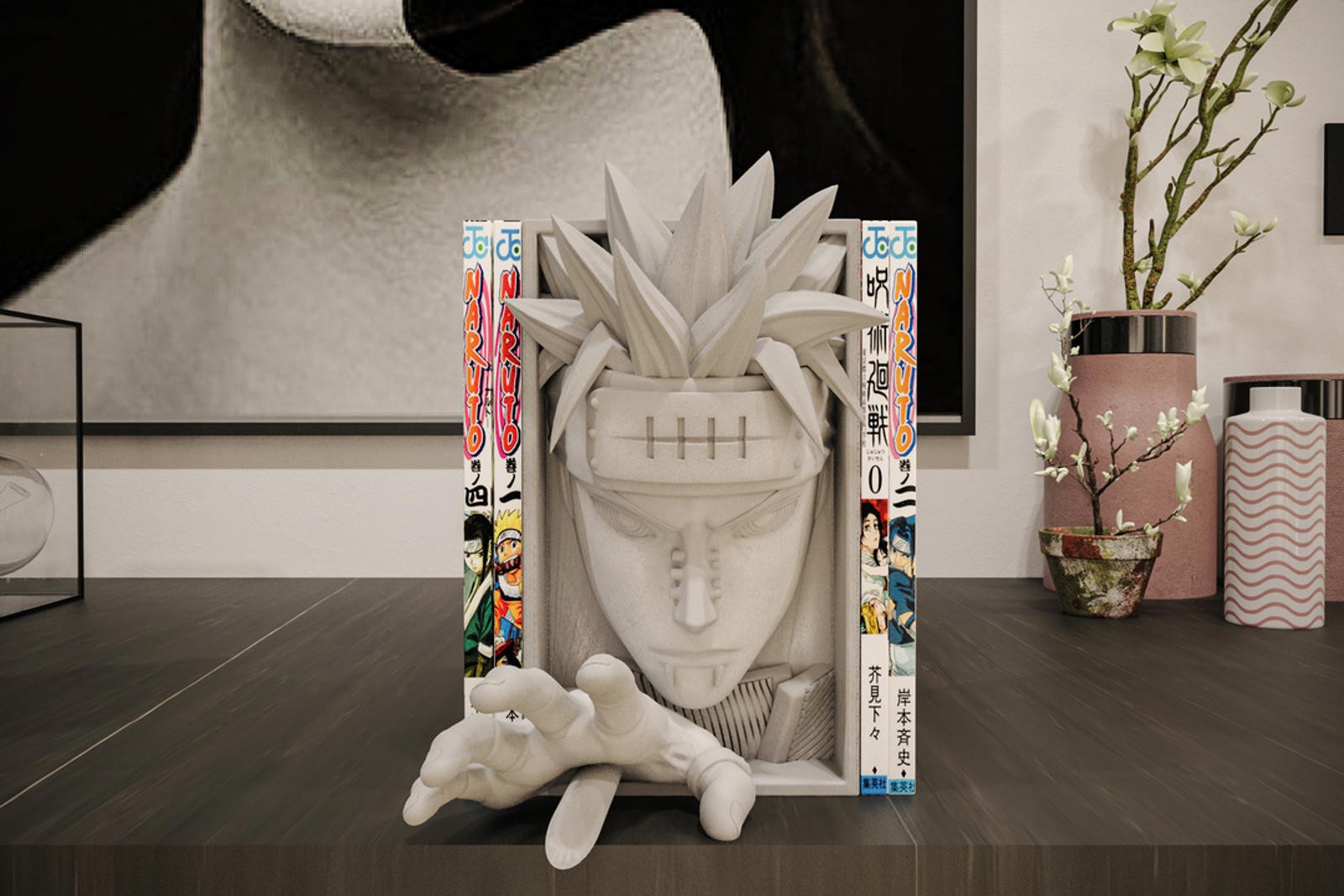 Pain Naruto Manga Book Nook - Six Paths of Pain Bookshelf Insert