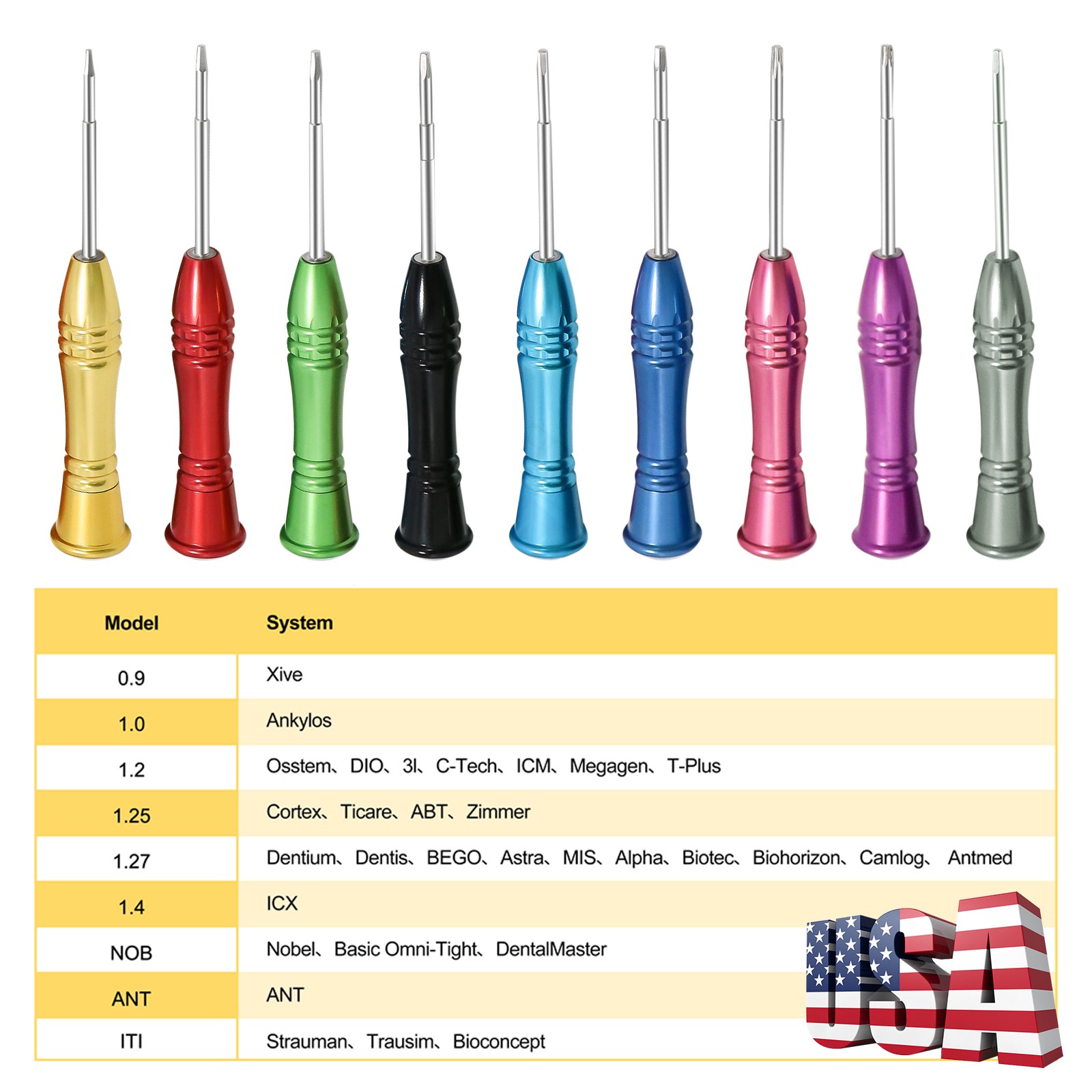 Dental Universal Implant Prosthetic Kit Torque Wrench Screw Drivers 6 Model