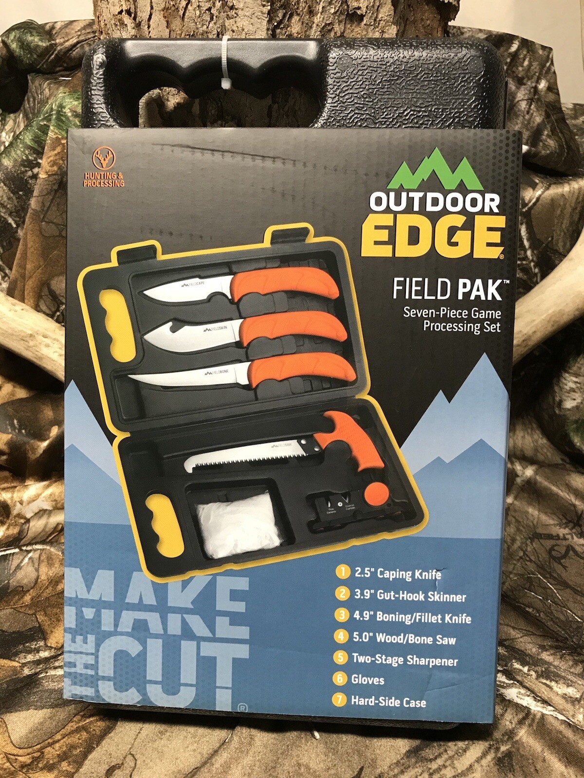 Knew Outdoor Edge Field Pak Game Processing 7 Piece Set FK-8 Knives, Skinner ++