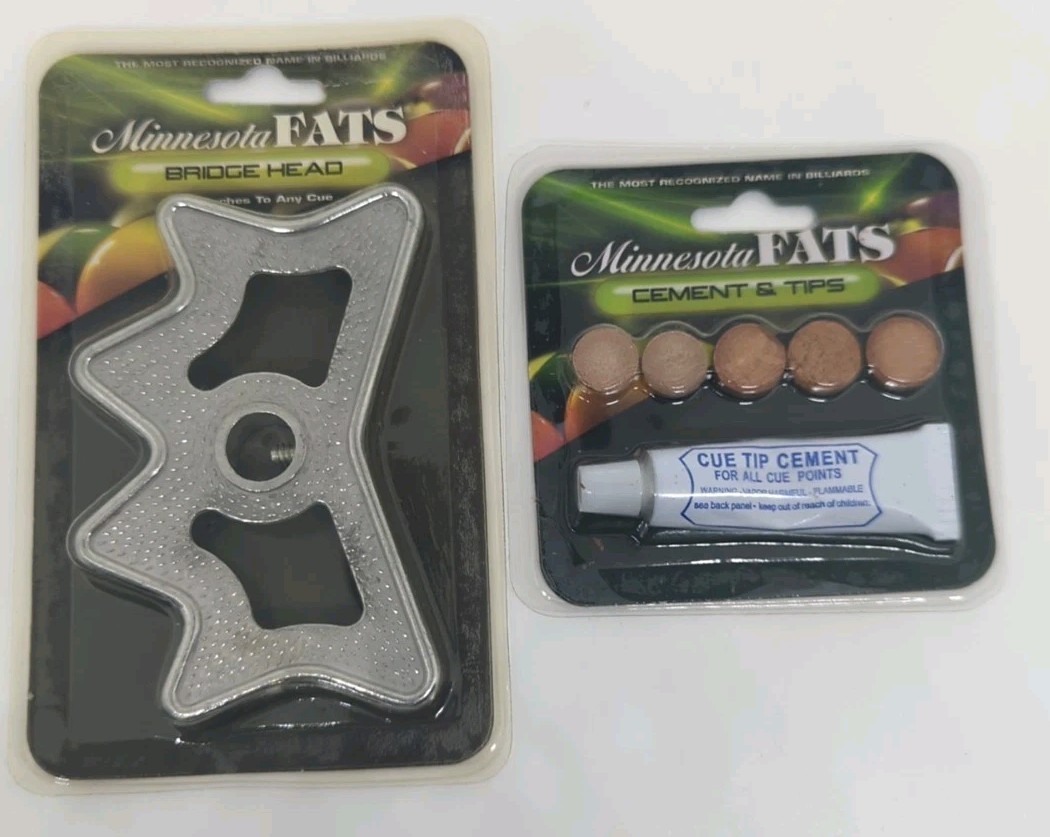 Minnesota Fats Billiard Bridgehead & Cement Tips New