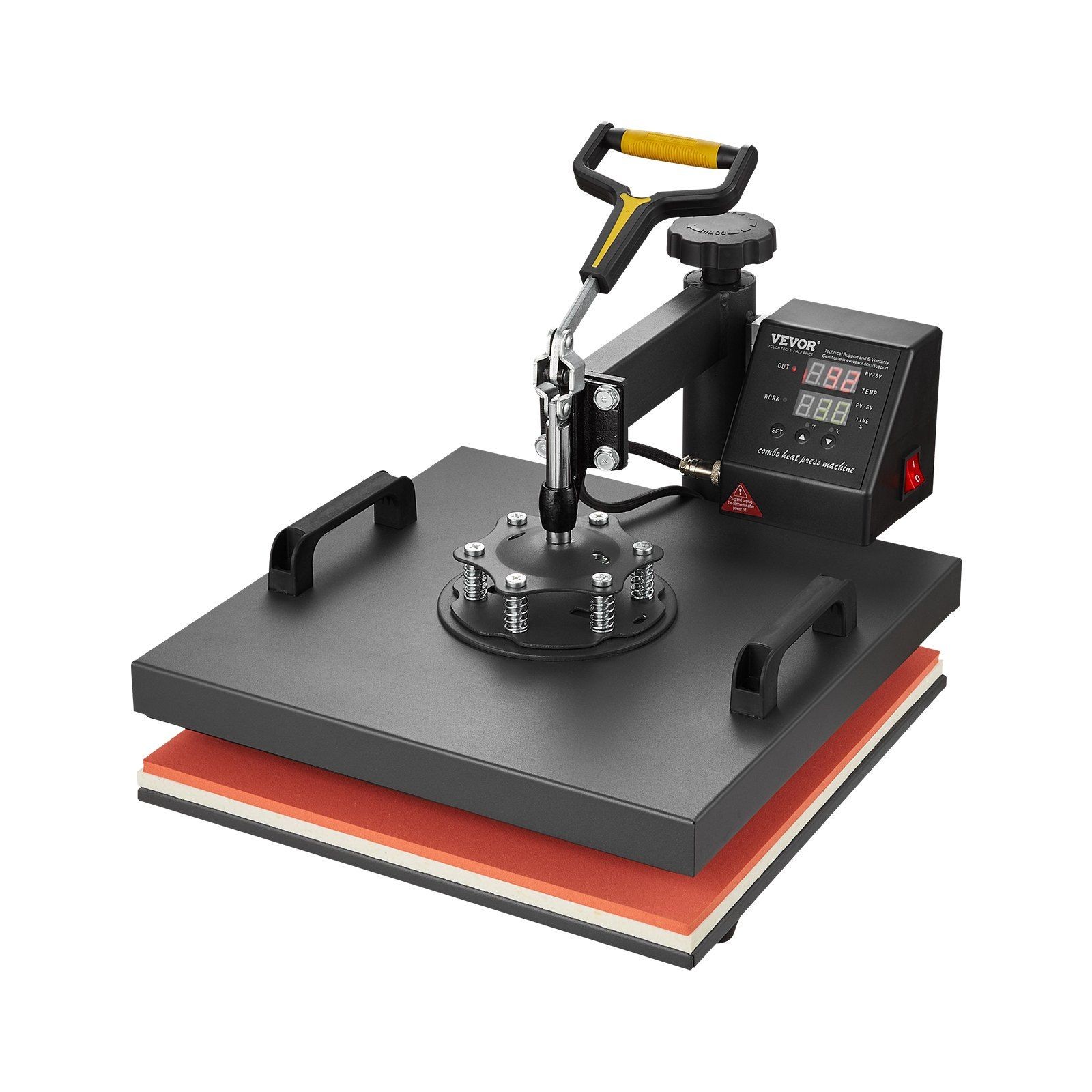 15x15in 2-in-1 Heat Press Machine Sublimation Print Transfer for T-shirt Cap