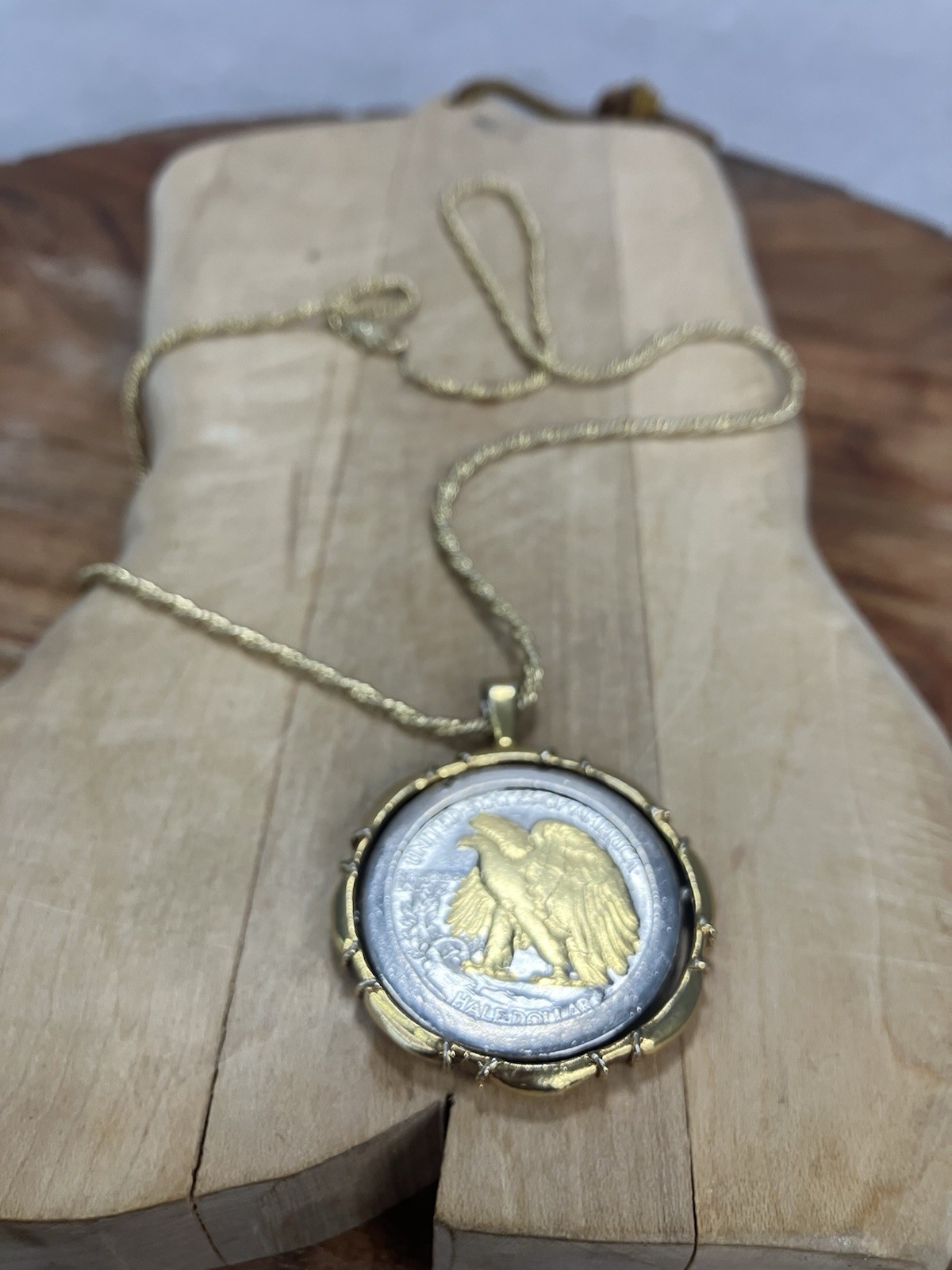American Coin Treasures necklace  Walking Liberty Half Dollar 1943