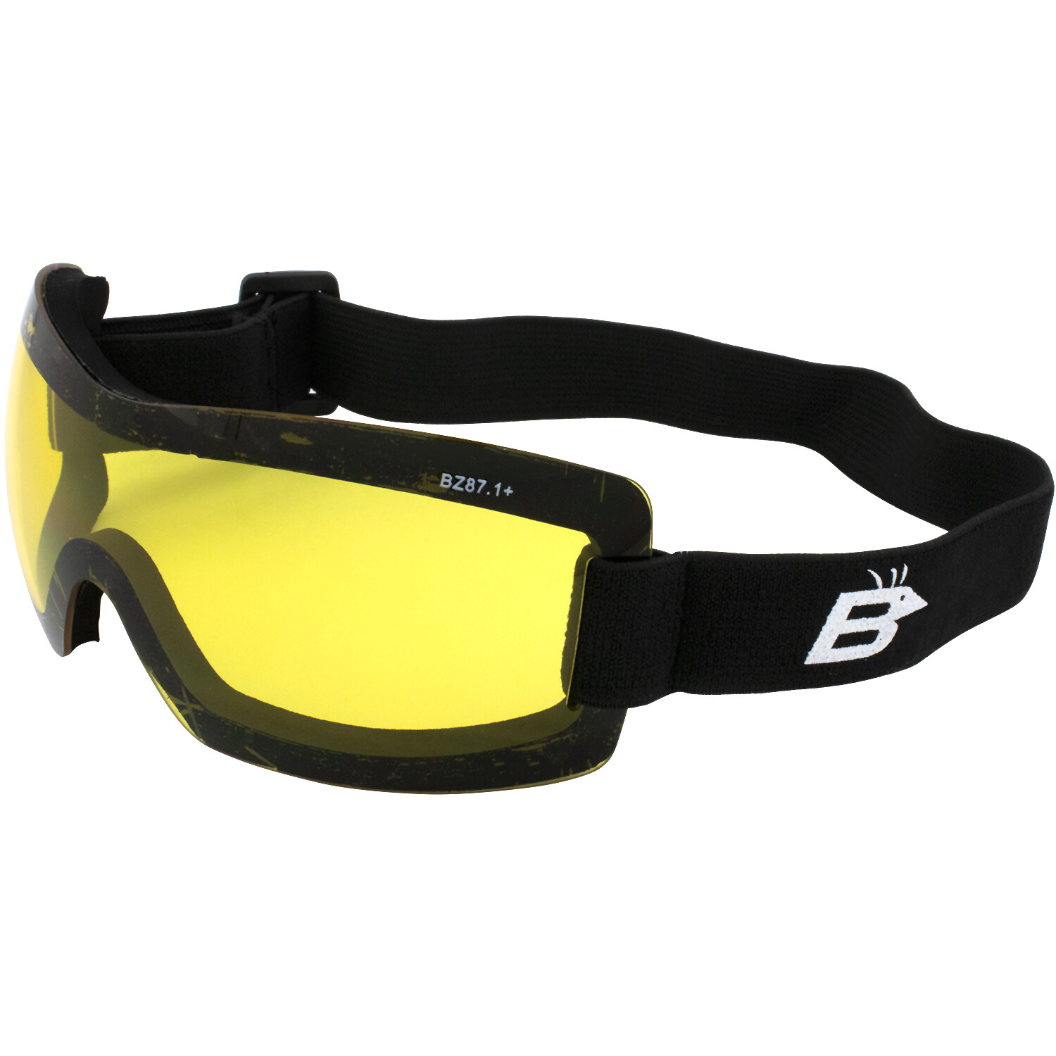 BIRDZ Eyewear WREN Skydiving Motorcycle Goggles YELLOW Lens w Pouch Z87.1+