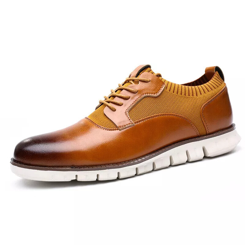 Men's Classic Lace Up Round Toe Oxford Formal Dress Casual Shoes Wedding Shoes