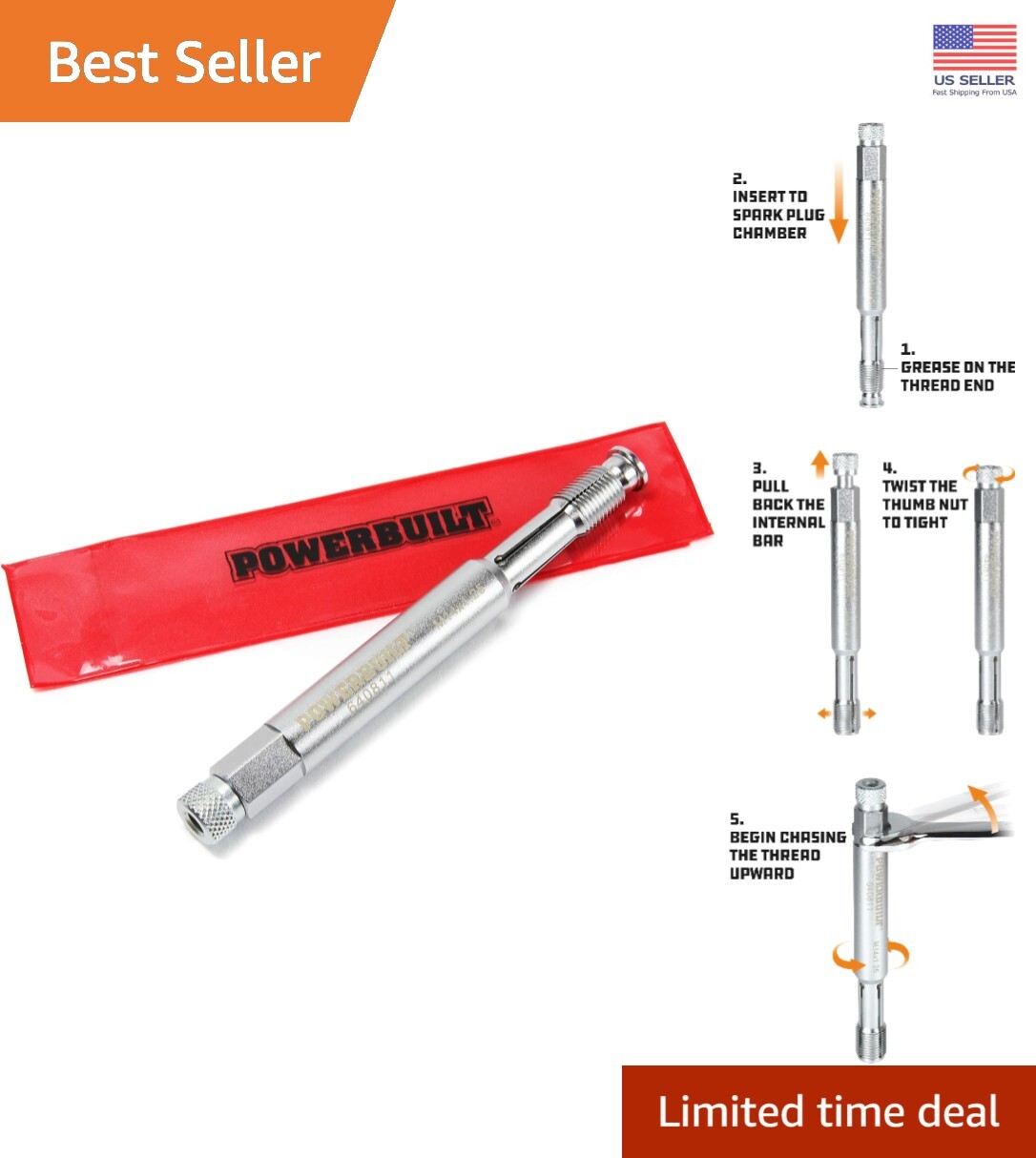 Precision 14mm Back-Tap Tool for Effortless Spark Plug Thread Restoration