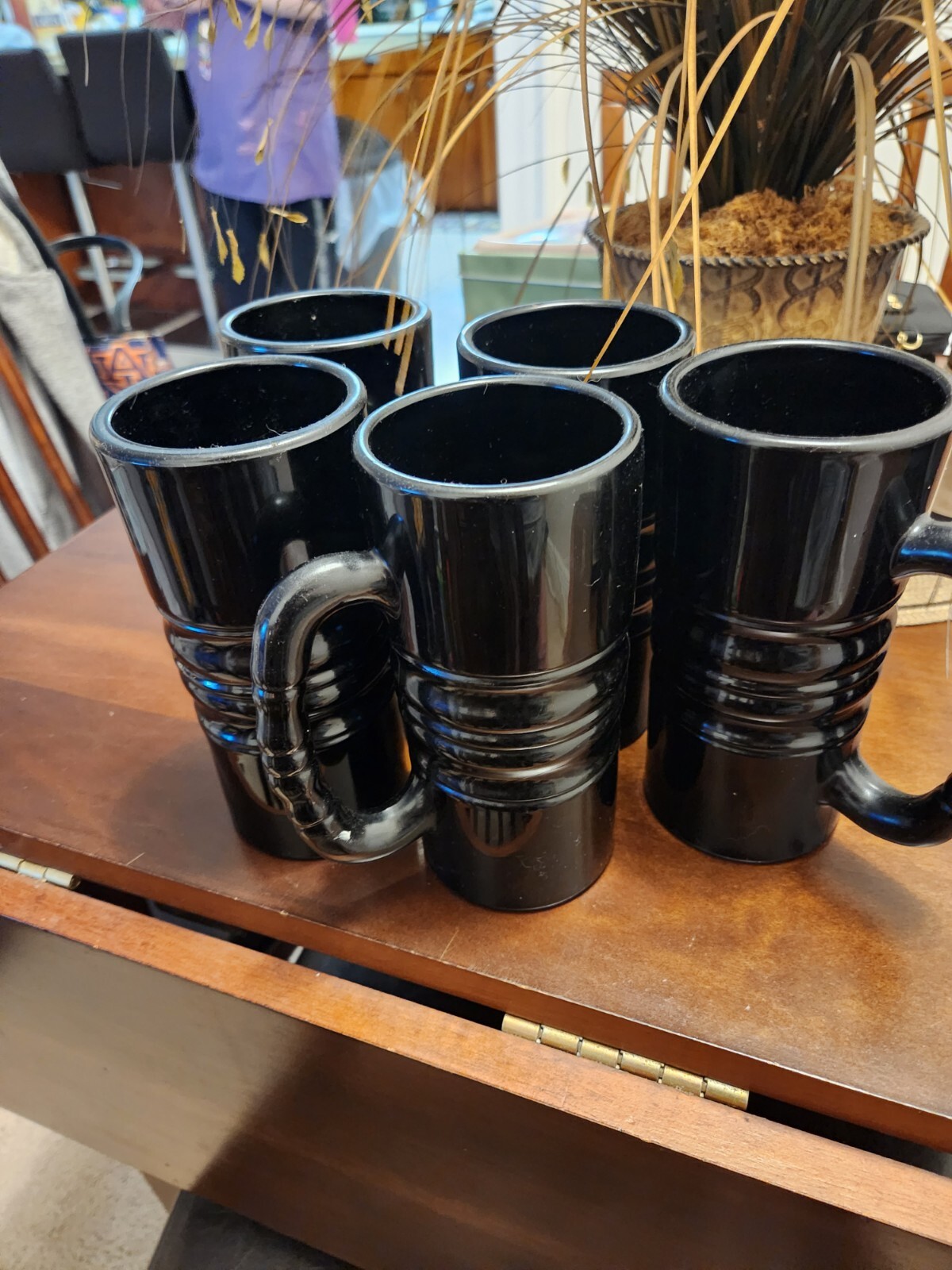 Set Of 5 Kahlua Coffee Mugs / Cups Black