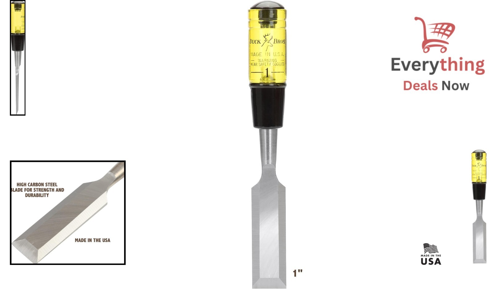 1 Inch Wood Chisel for Paring Finishing Woodworking Tool Tempered Steel USA M...