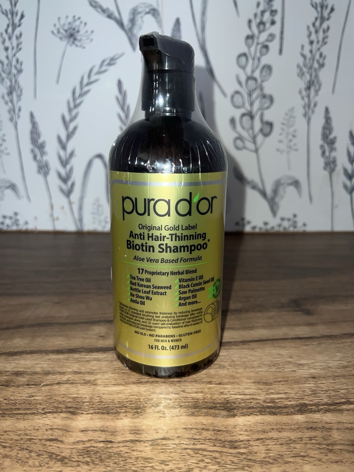 Pura D’or Anti Hair-Thinning Biotin Shampoo 16 Fl. Oz. New-Unopened