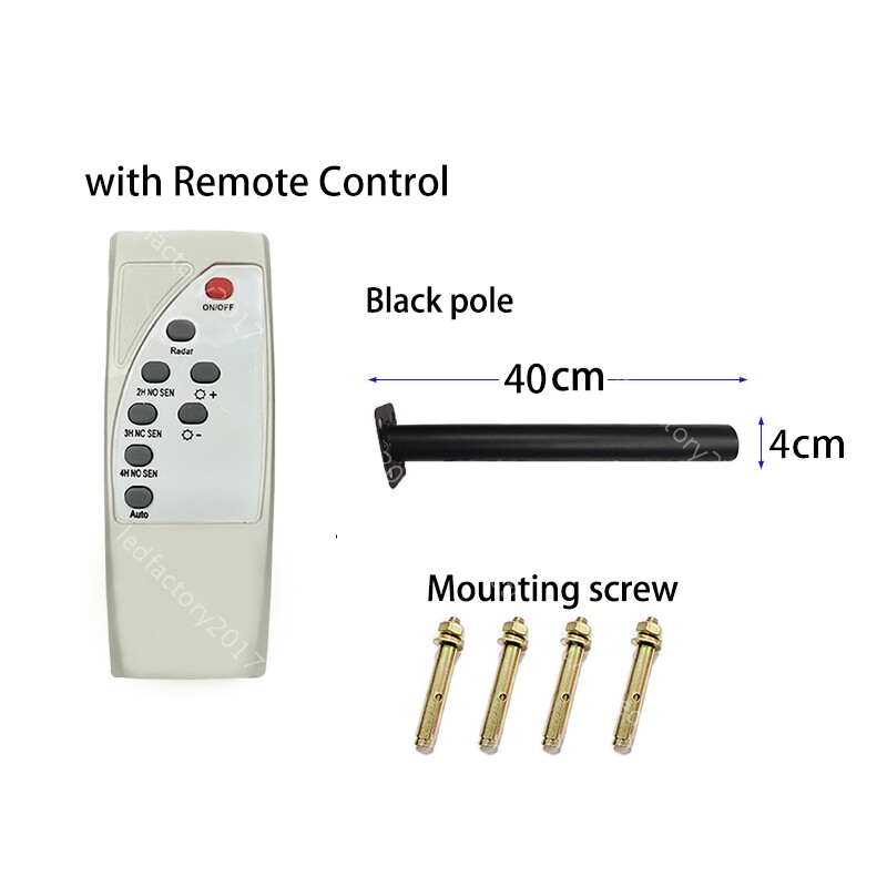 DIM Solar LED Street Light Sensor Dusk Timer Remote Control Cool White Yard 150W