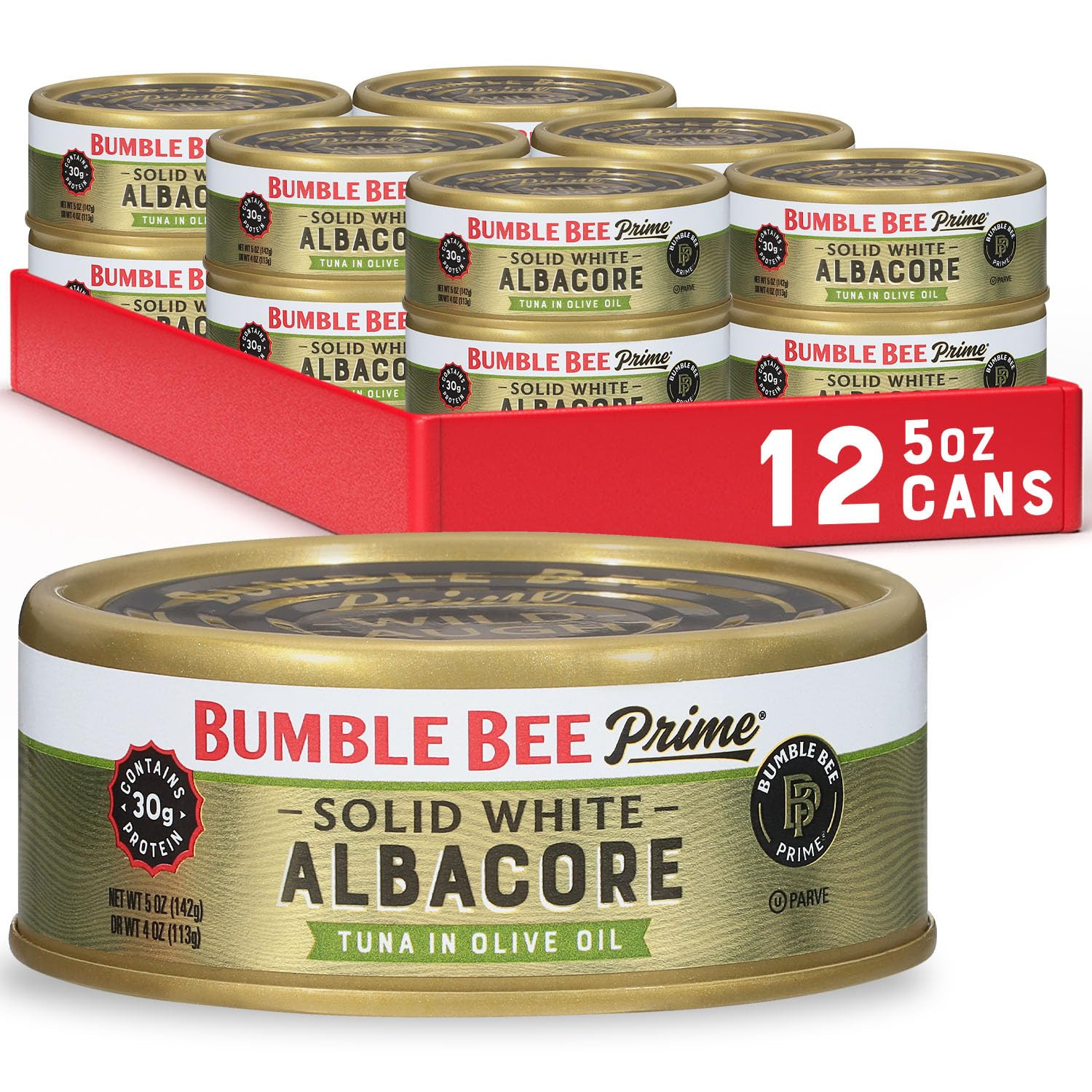 Solid White Albacore Tuna in Olive Oil, 5 oz Cans (Pack of 12) - Premium Wild...