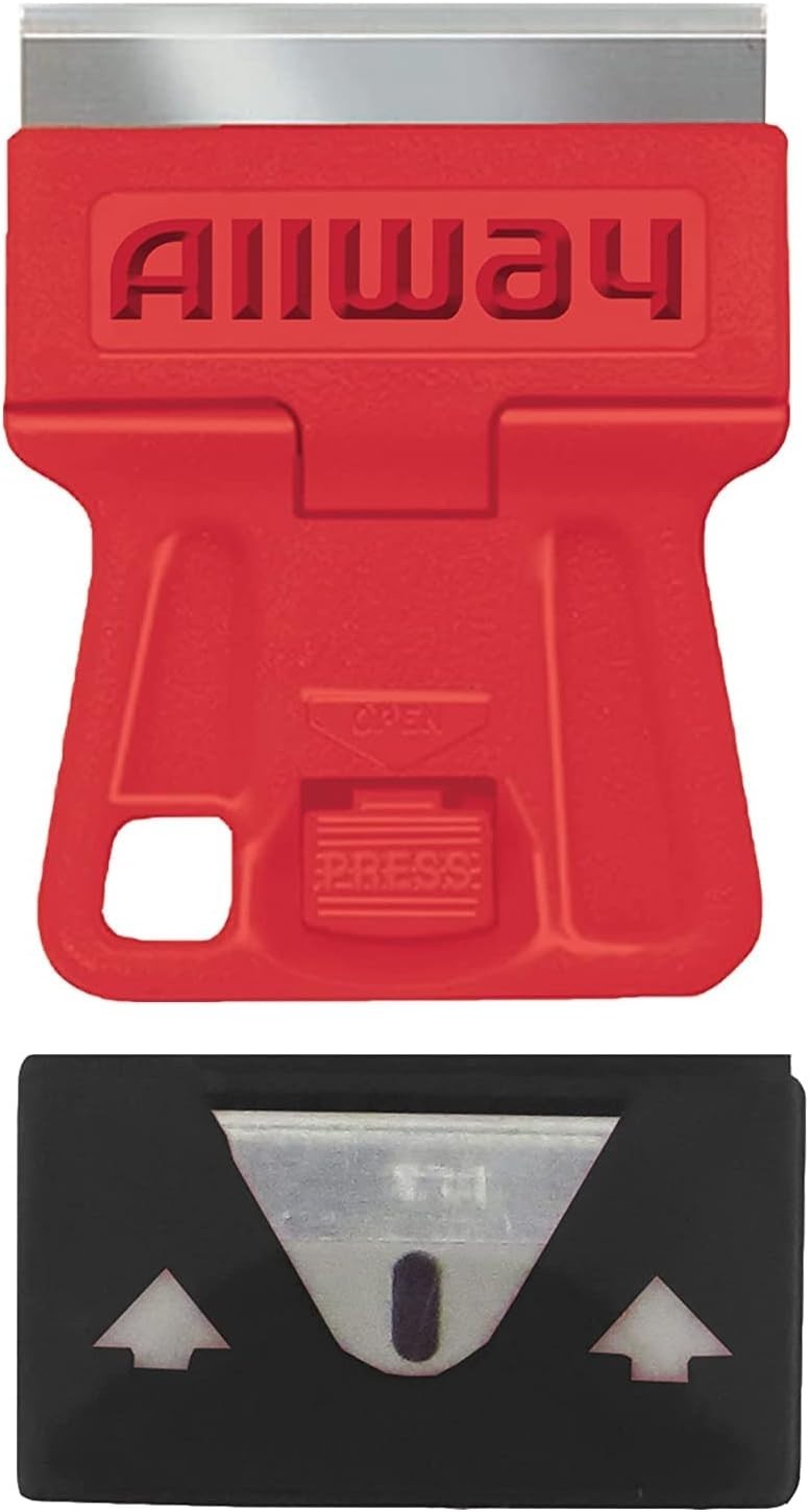 Durable All-Metal Mini Glass Scraper Set with 5 Razor Blades - Perfect for DIY