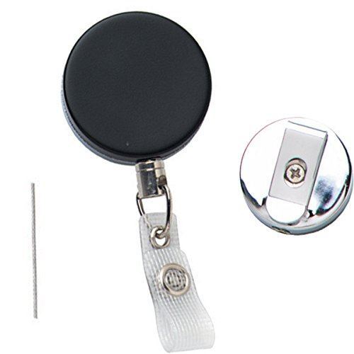 5 Pack Heavy Duty Metal Retractable Badge Reels with Steel Cable - Specialist ID