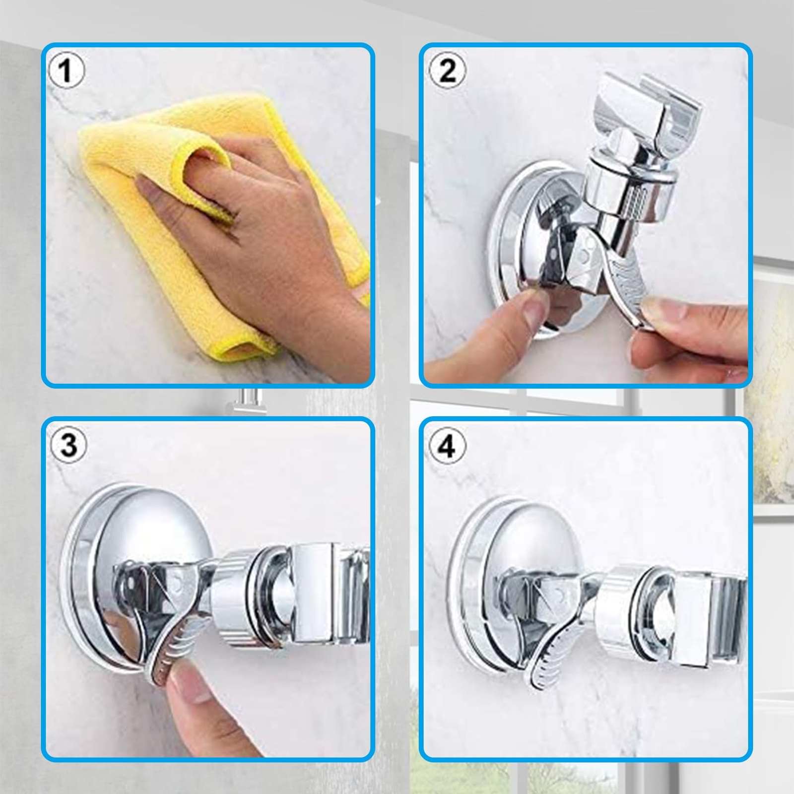 Strong Self-Adhesive Shower Head Holder Adjustable Wall Mount Shower Bracketd