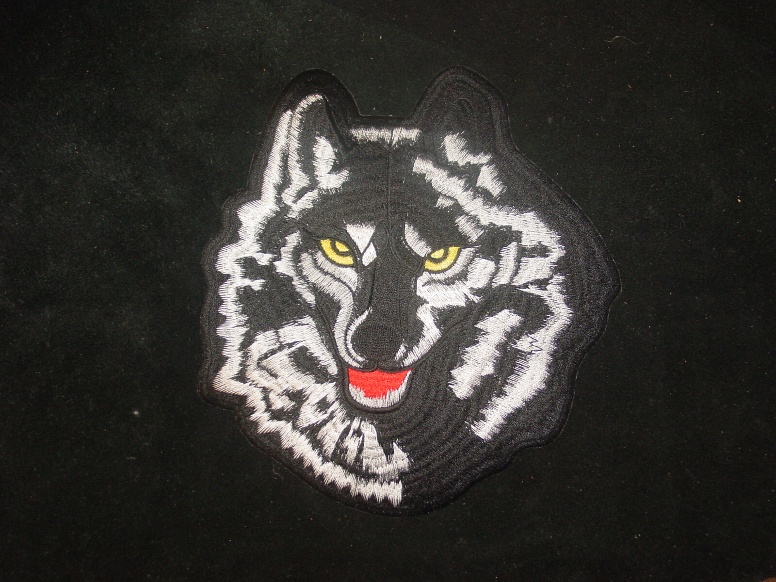 Black  Wolf   Patch  jacket ,Vest   Large    8" X  9"