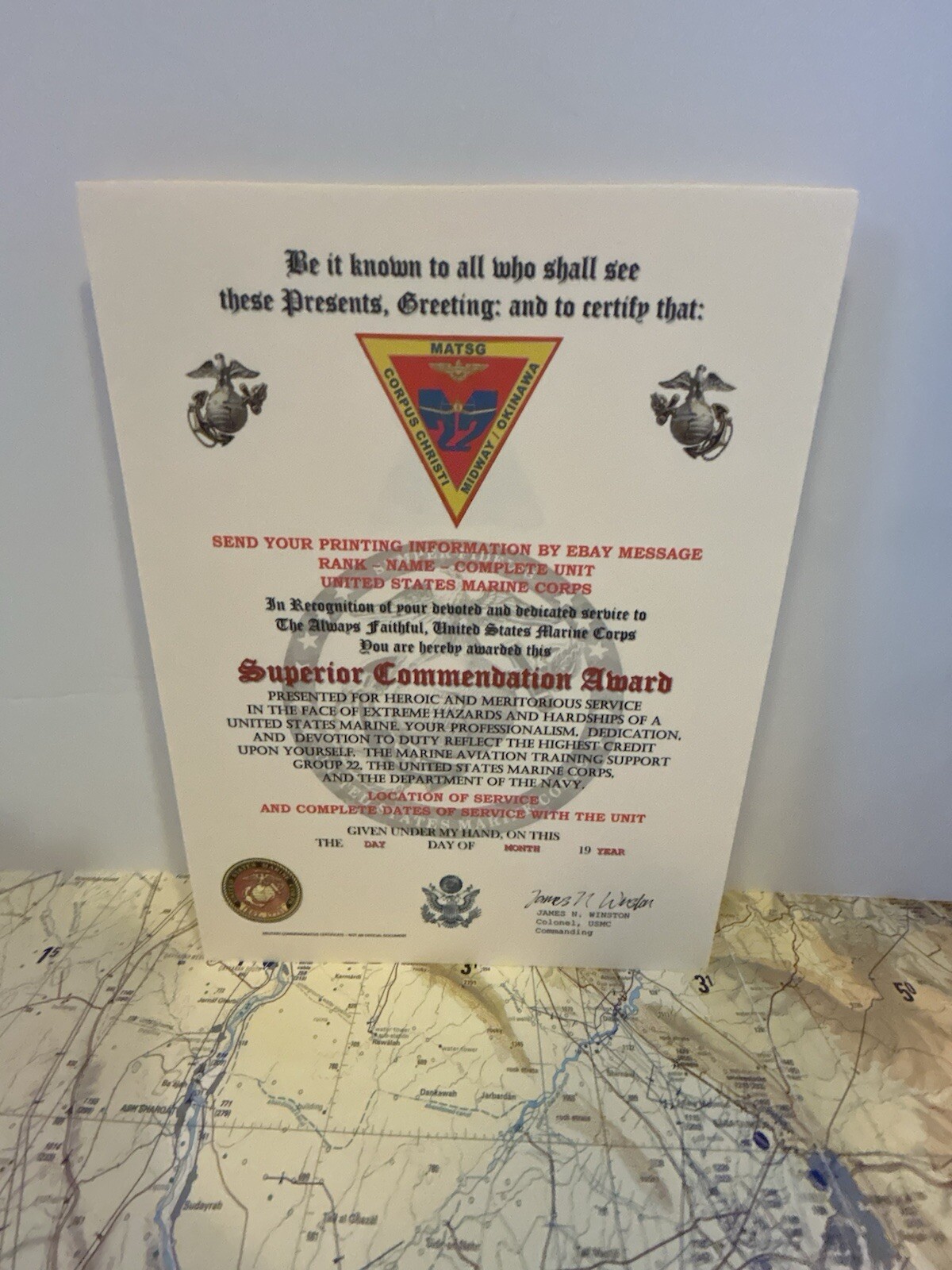 U.S.M.C. / AVIATION TRAINING SUPPORT GROUP 22 - SUPERIOR COMMENDATION AWARD