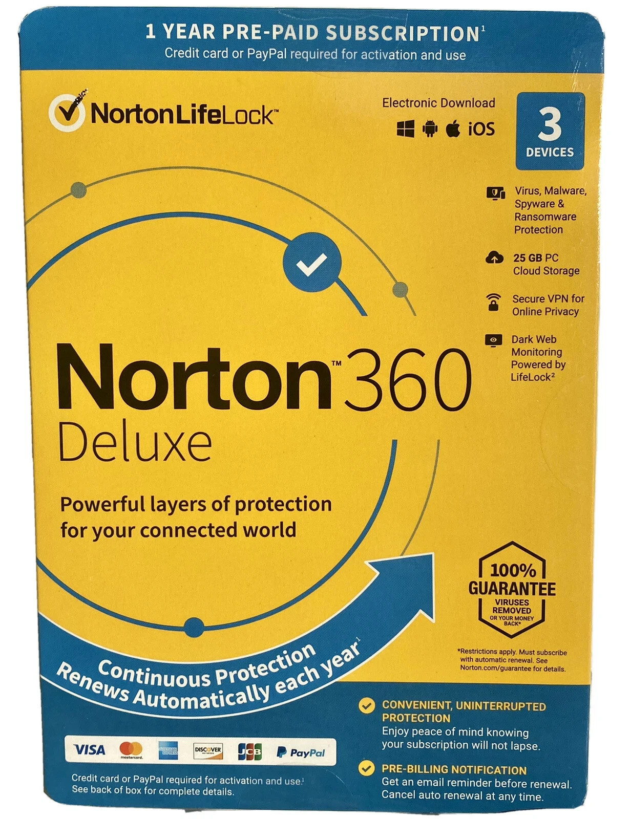 Norton 360 Deluxe, 2024 Ready, Antivirus software for 3 Devices with Auto Renewa