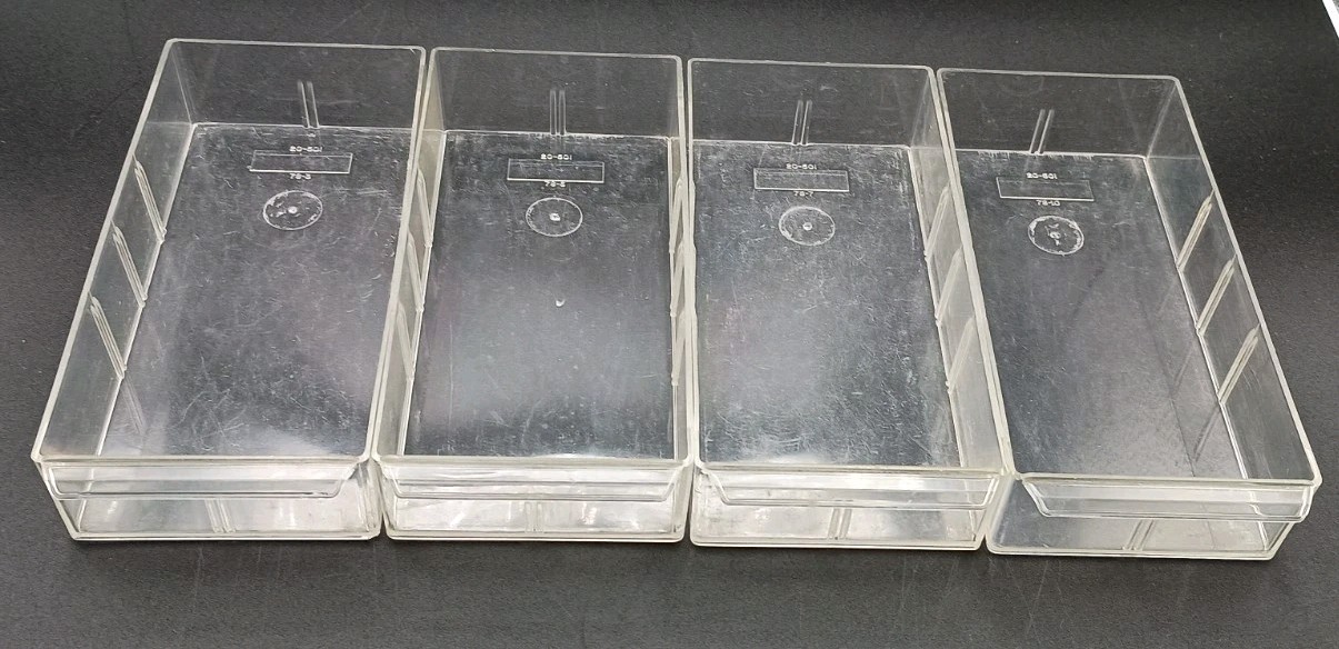 4 Akro Mills Hard Plastic Replacement Drawers 20-501 Plastic Drawers